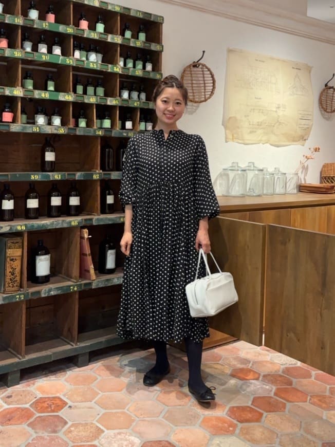 BEARDSLEY ドットギャザーワンピース 【公式通販】