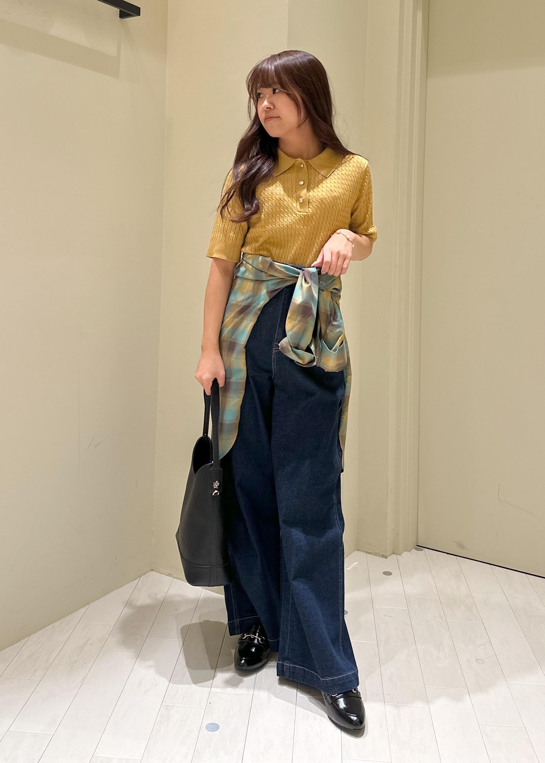 ROPE' PICNICのミニケーブルハーフスリーブニットポロシャツを使ったコーディネートを紹介します。｜Rakuten Fashion(楽天ファッション／旧楽天ブランドアベニュー)6197431