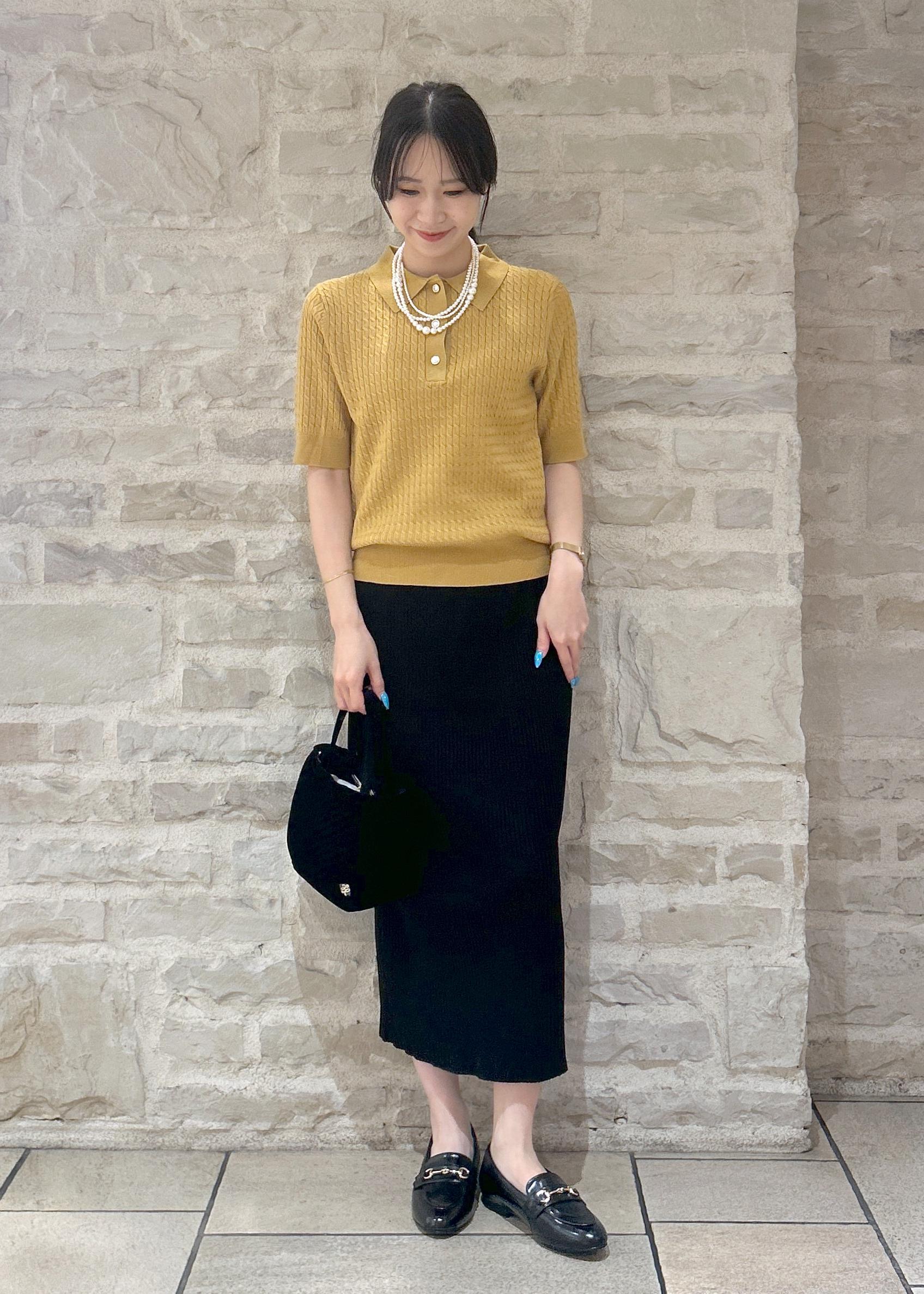 ROPE' PICNICのミニケーブルハーフスリーブニットポロシャツを使ったコーディネートを紹介します。｜Rakuten Fashion(楽天ファッション／旧楽天ブランドアベニュー)6197469