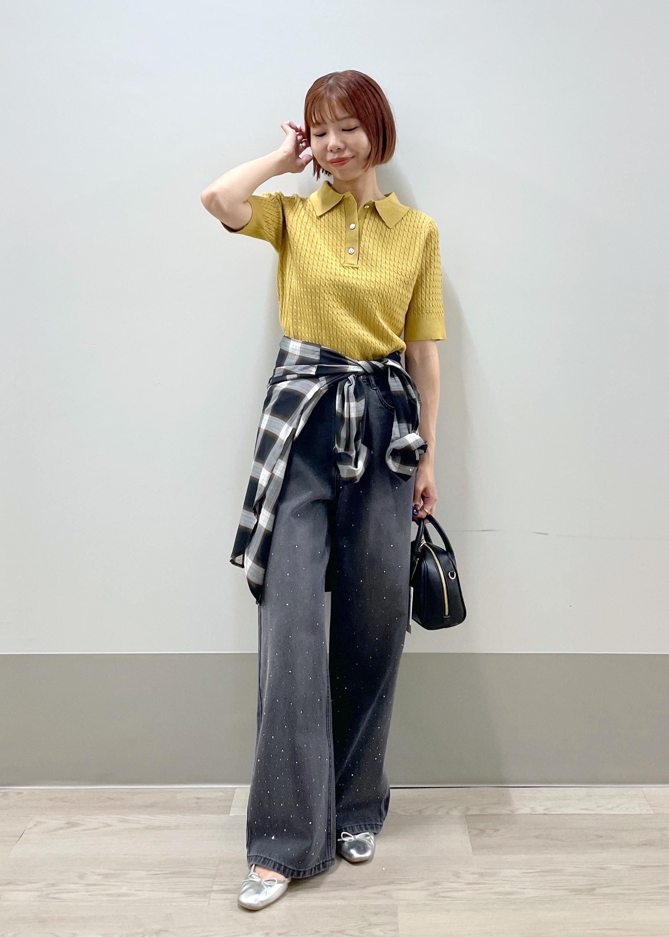 ROPE' PICNICのミニケーブルハーフスリーブニットポロシャツを使ったコーディネートを紹介します。｜Rakuten Fashion(楽天ファッション／旧楽天ブランドアベニュー)6197495