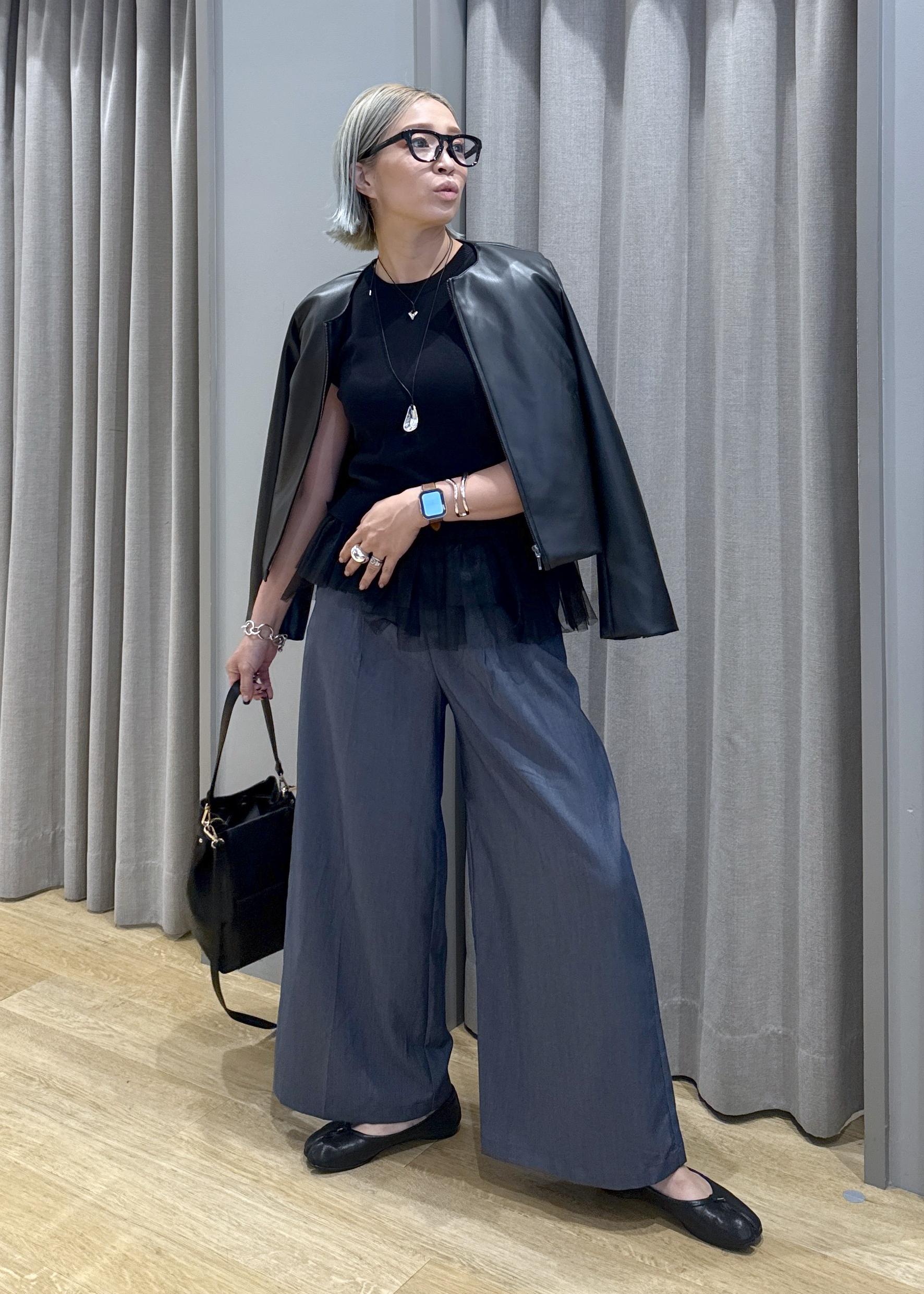 ROPE' PICNICの【花粉ガード】シンセティックレザーノーカラージャケットを使ったコーディネートを紹介します。｜Rakuten Fashion(楽天ファッション／旧楽天ブランドアベニュー)6197532