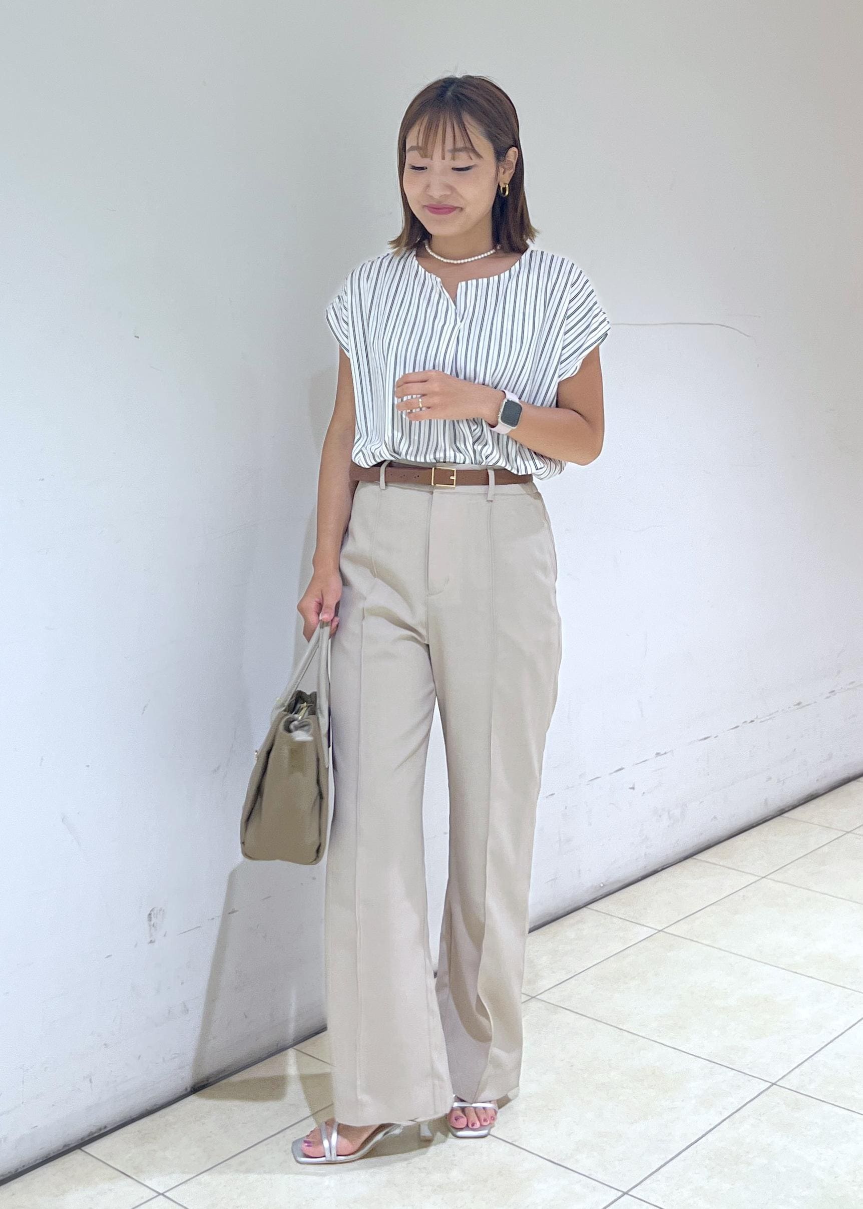 ROPE' PICNICのカットジョーゼットスキッパートップスを使ったコーディネートを紹介します。｜Rakuten Fashion(楽天ファッション／旧楽天ブランドアベニュー)6197562