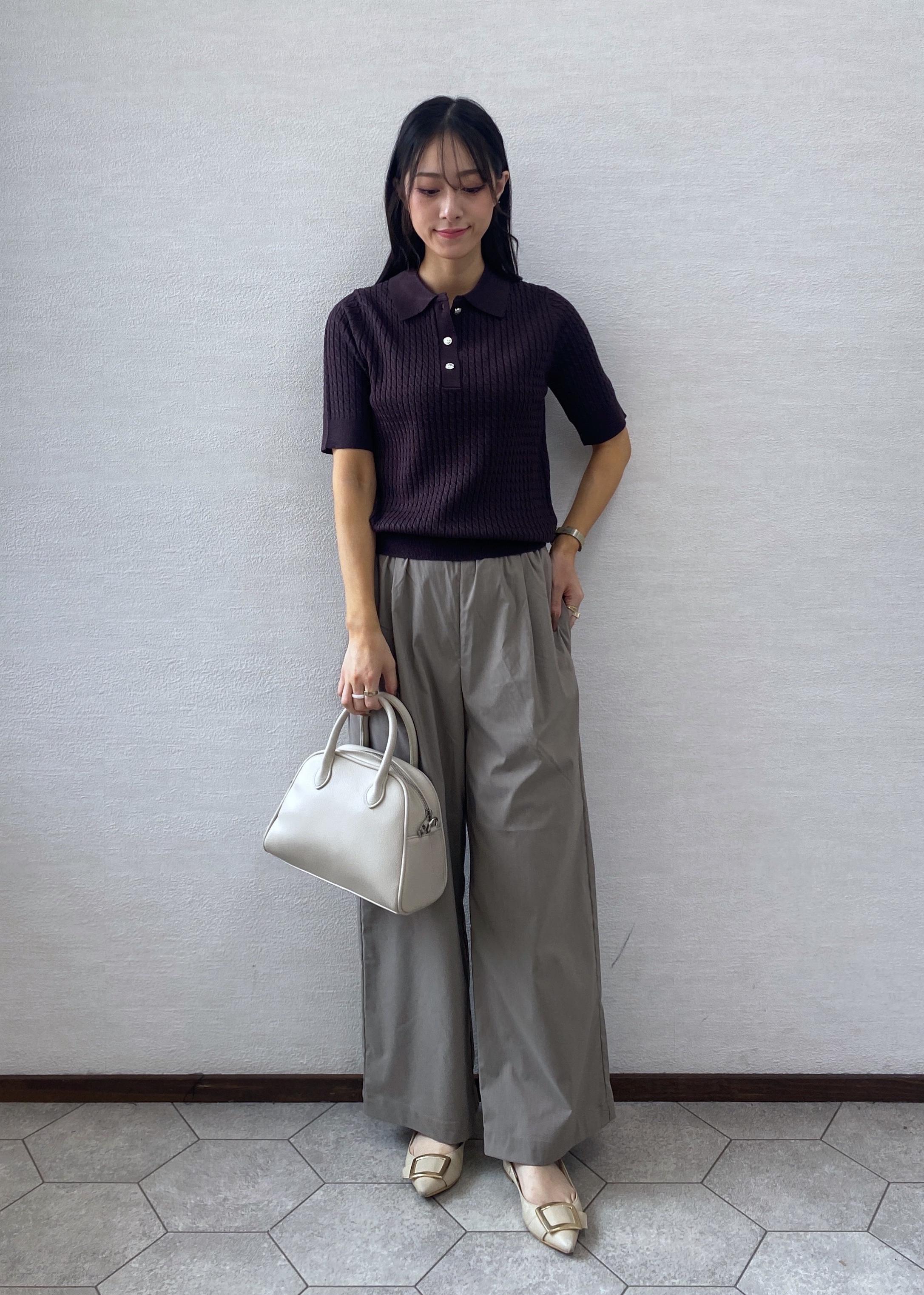 ROPE' PICNICのミニケーブルハーフスリーブニットポロシャツを使ったコーディネートを紹介します。｜Rakuten Fashion(楽天ファッション／旧楽天ブランドアベニュー)6197521