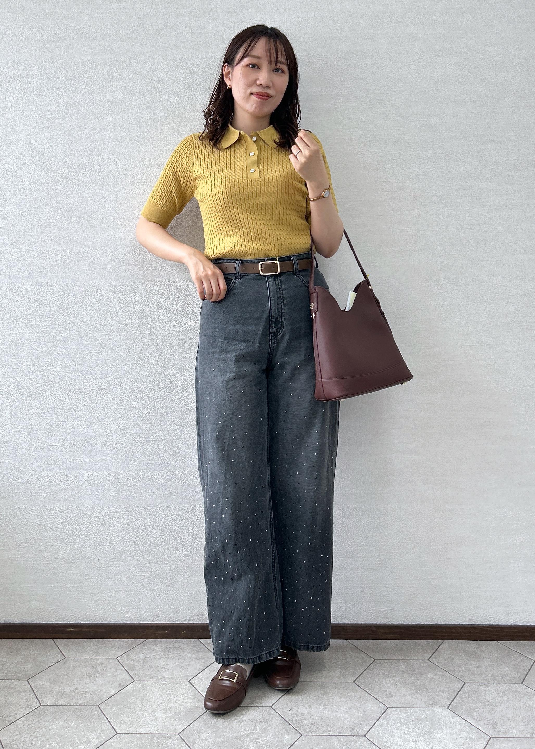 ROPE' PICNICのミニケーブルハーフスリーブニットポロシャツを使ったコーディネートを紹介します。｜Rakuten Fashion(楽天ファッション／旧楽天ブランドアベニュー)6197566