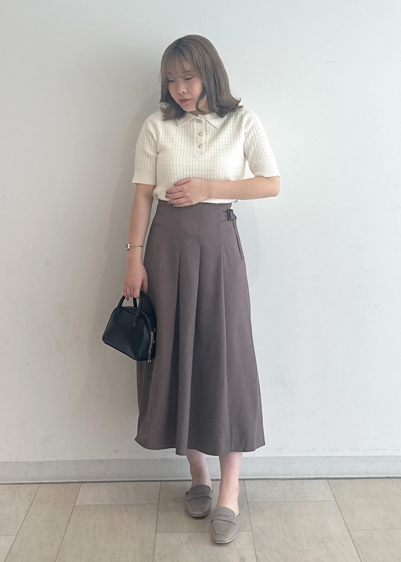ROPE' PICNICのミニケーブルハーフスリーブニットポロシャツを使ったコーディネートを紹介します。｜Rakuten Fashion(楽天ファッション／旧楽天ブランドアベニュー)6197570