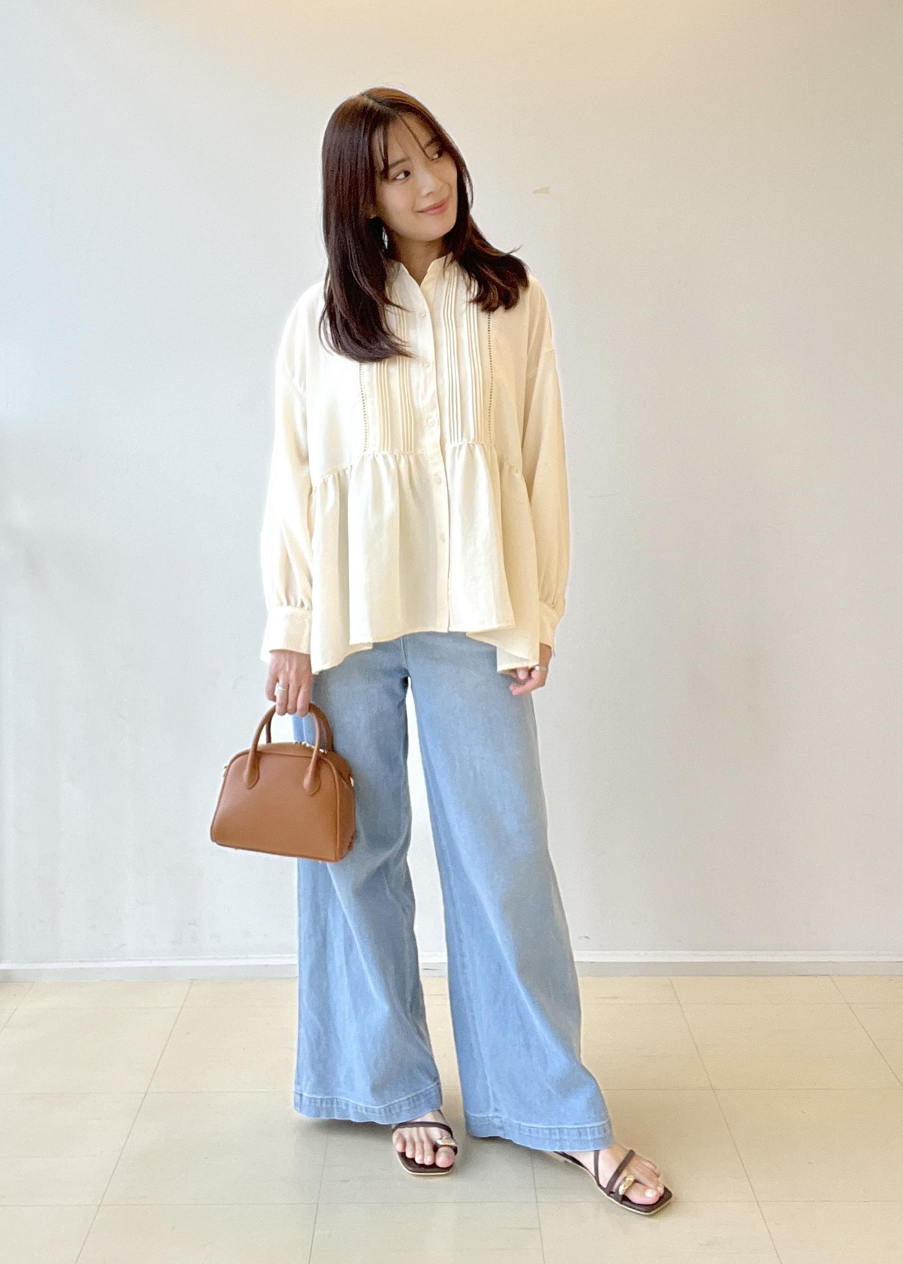 ROPE' PICNICの【UVケア・防シワ】羽織れるピンタックデザインペプラムシャツを使ったコーディネートを紹介します。｜Rakuten Fashion(楽天ファッション／旧楽天ブランドアベニュー)6197585