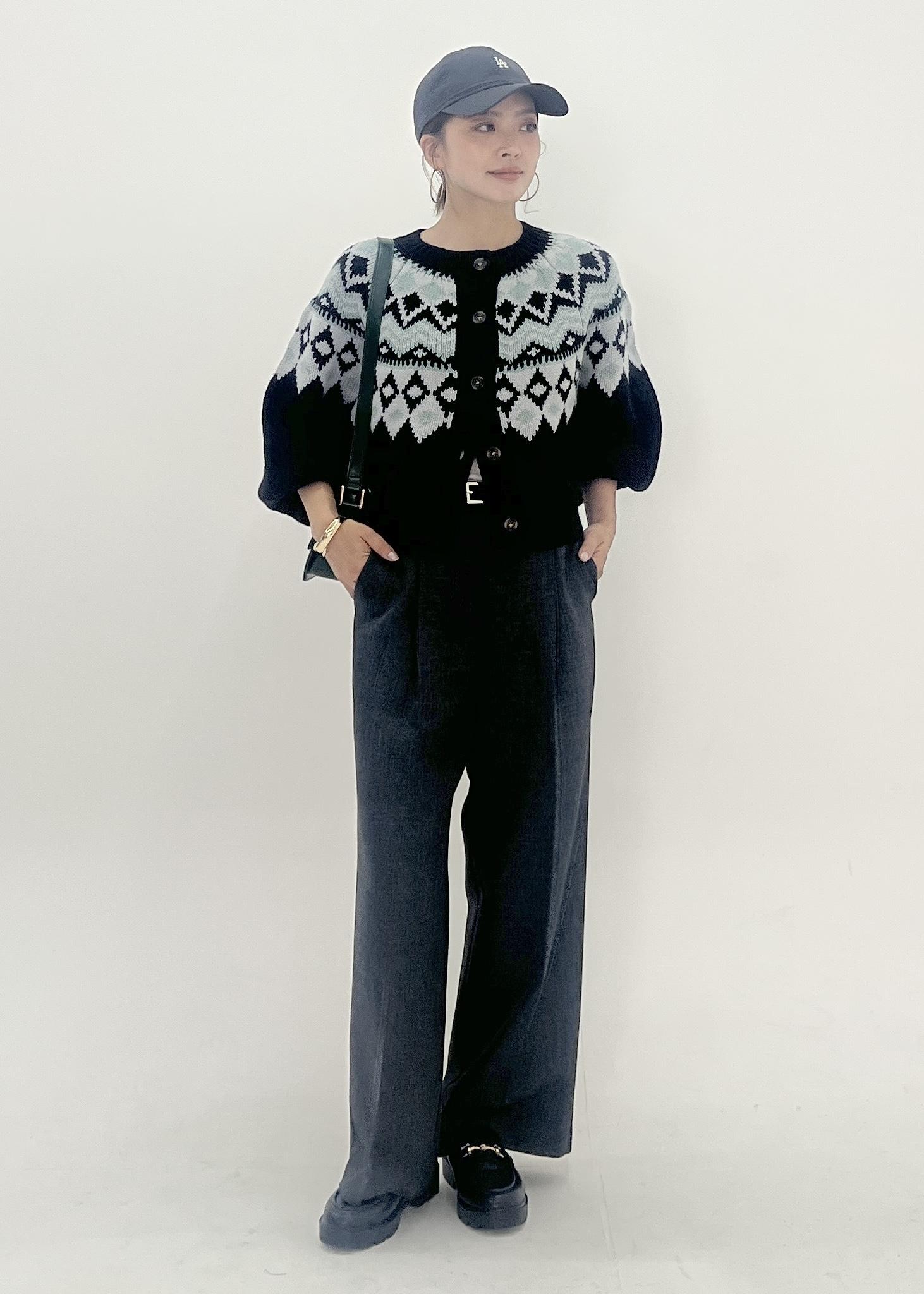 ROPE' PICNICの求心柄ボリュームスリーブカーディガン/イージーケアを使ったコーディネートを紹介します。｜Rakuten Fashion(楽天ファッション／旧楽天ブランドアベニュー)6197697