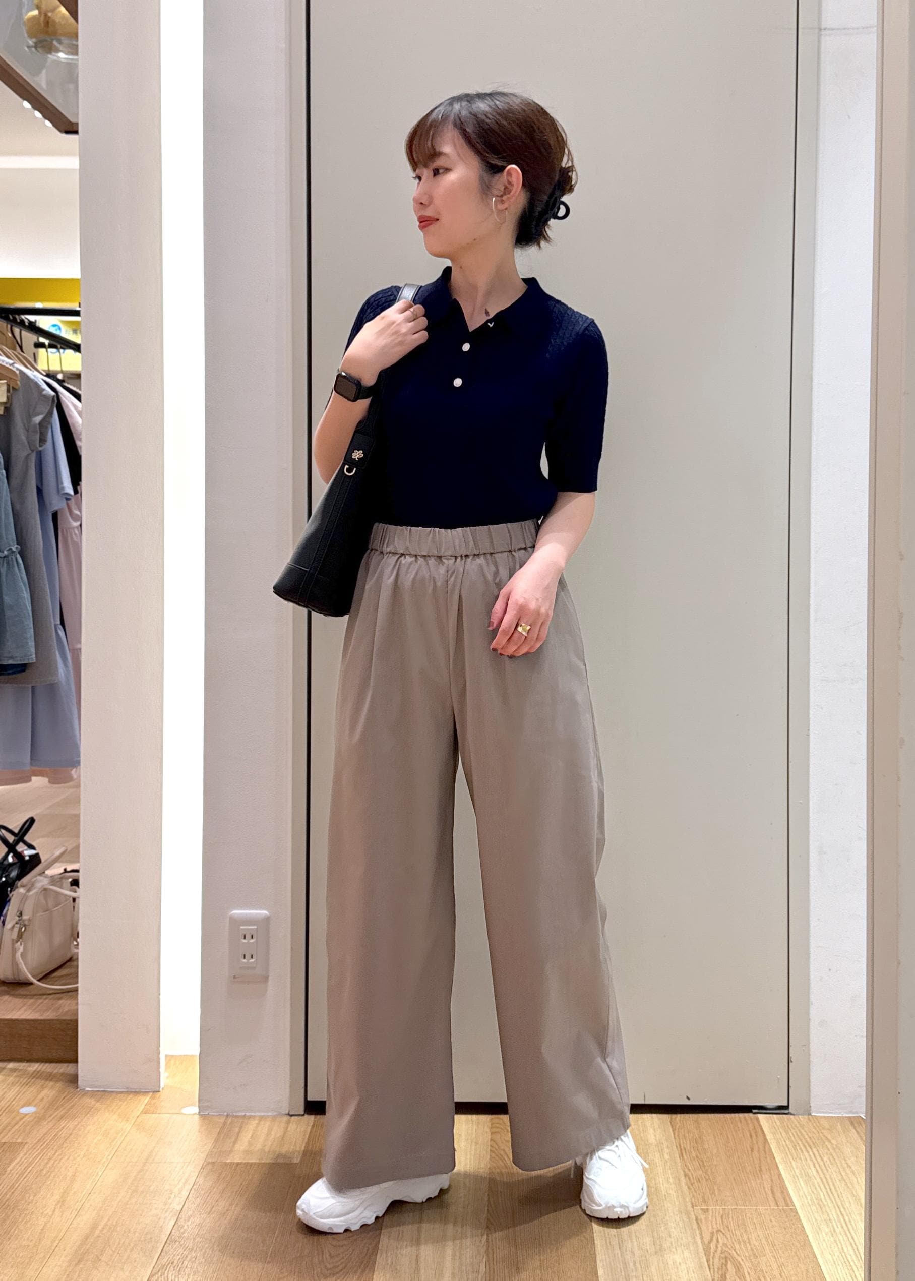 ROPE' PICNICのミニケーブルハーフスリーブニットポロシャツを使ったコーディネートを紹介します。｜Rakuten Fashion(楽天ファッション／旧楽天ブランドアベニュー)6197678