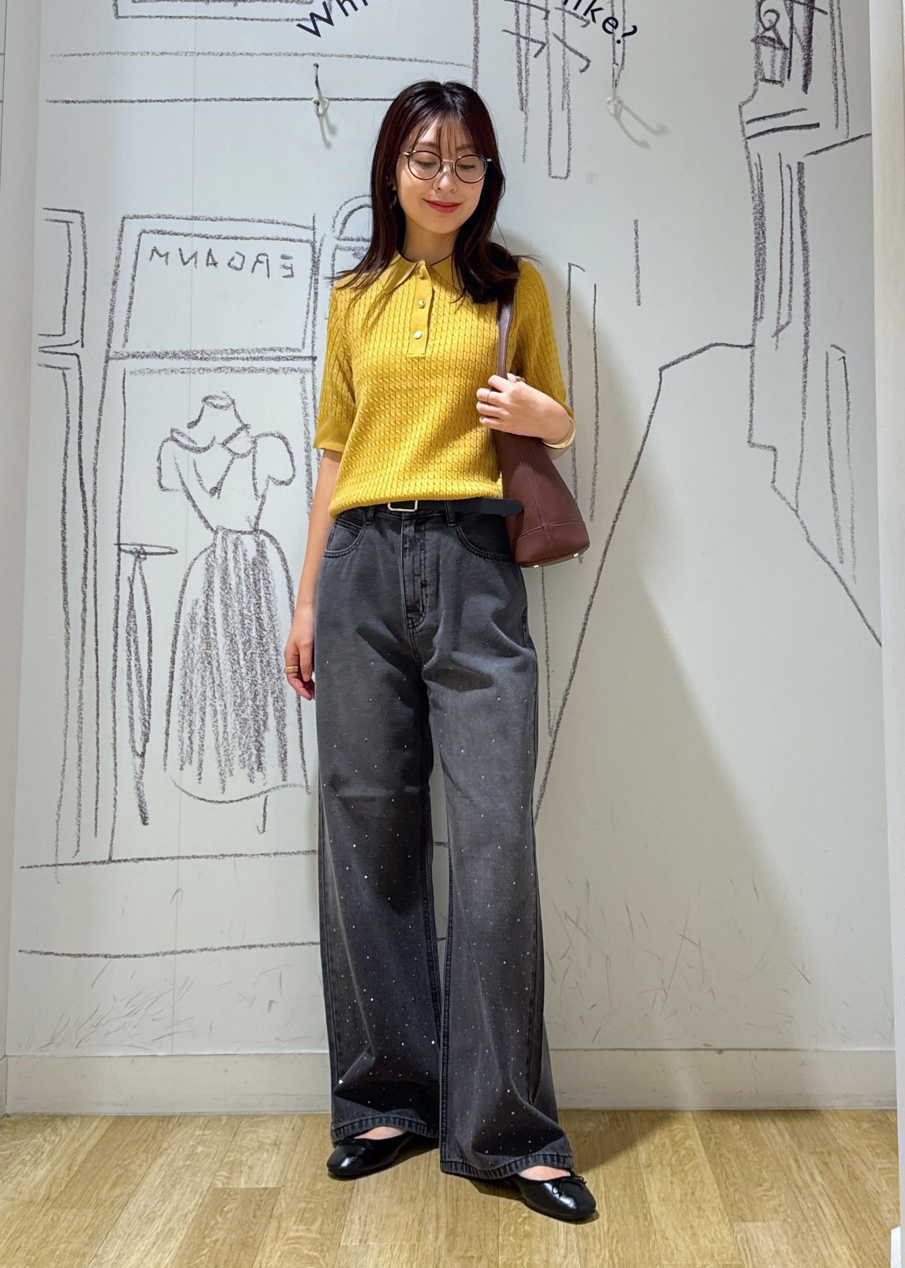 ROPE' PICNICのミニケーブルハーフスリーブニットポロシャツを使ったコーディネートを紹介します。｜Rakuten Fashion(楽天ファッション／旧楽天ブランドアベニュー)6197737