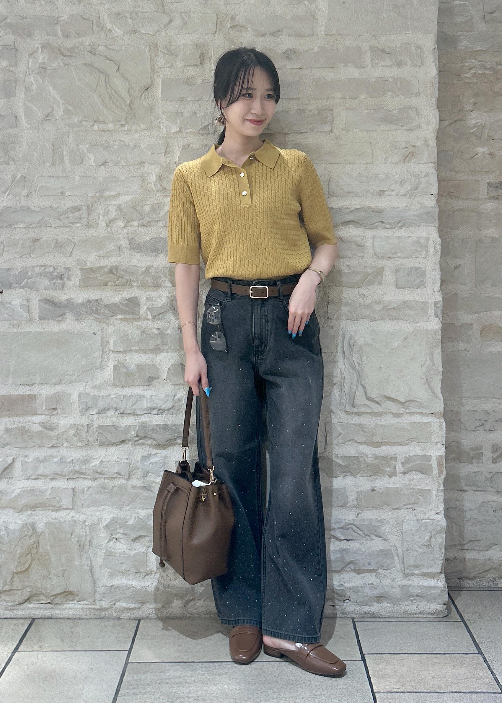 ROPE' PICNICのミニケーブルハーフスリーブニットポロシャツを使ったコーディネートを紹介します。｜Rakuten Fashion(楽天ファッション／旧楽天ブランドアベニュー)6197739