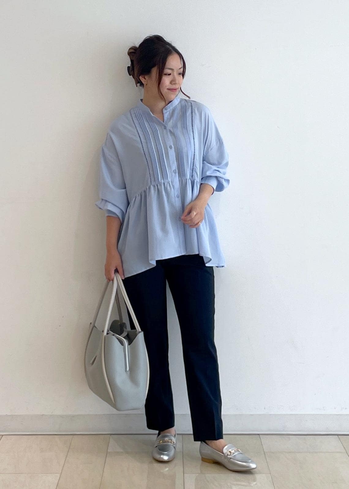 ROPE' PICNICの【UVケア・防シワ】羽織れるピンタックデザインペプラムシャツを使ったコーディネートを紹介します。｜Rakuten Fashion(楽天ファッション／旧楽天ブランドアベニュー)6197772