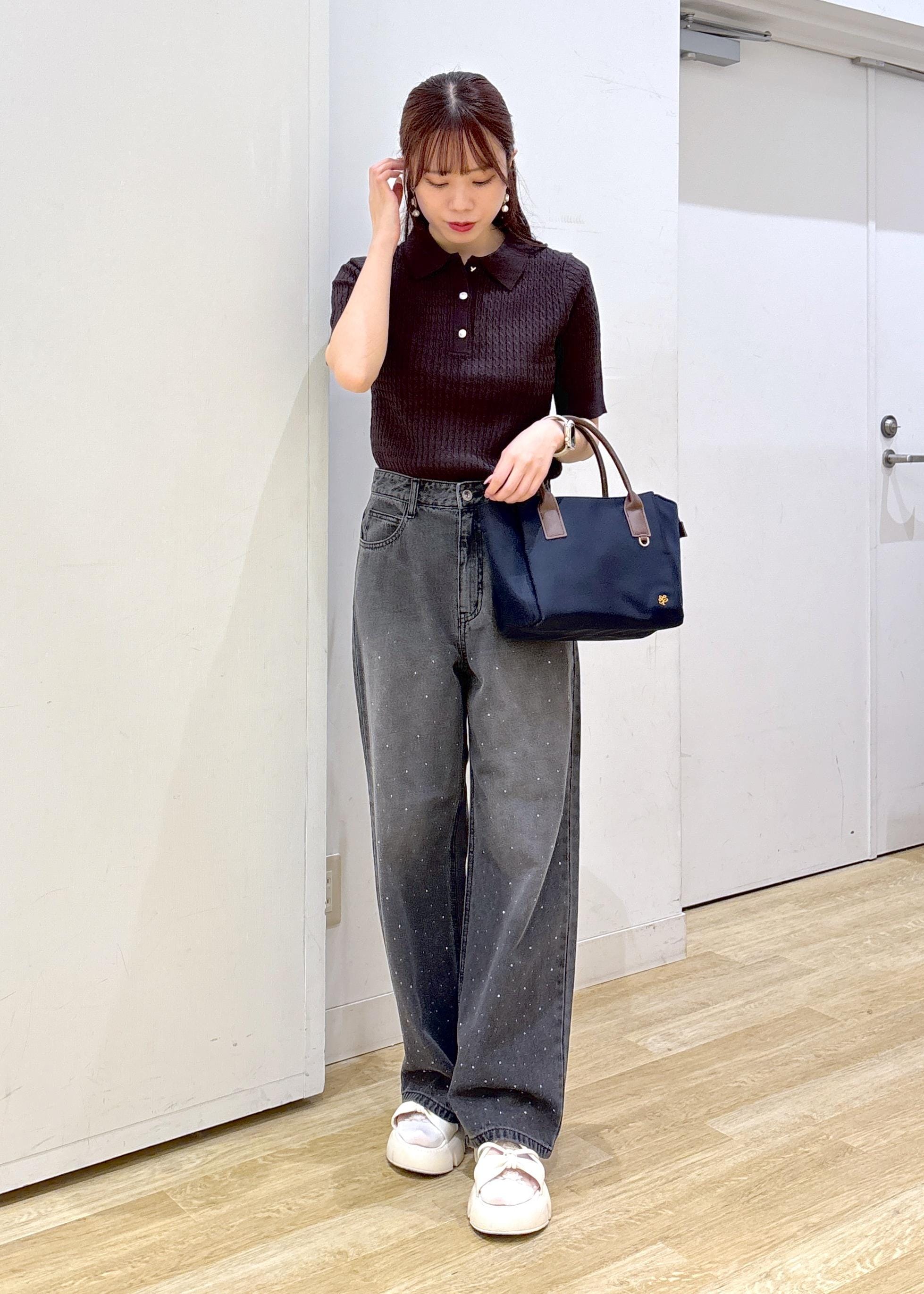 ROPE' PICNICのミニケーブルハーフスリーブニットポロシャツを使ったコーディネートを紹介します。｜Rakuten Fashion(楽天ファッション／旧楽天ブランドアベニュー)6197774