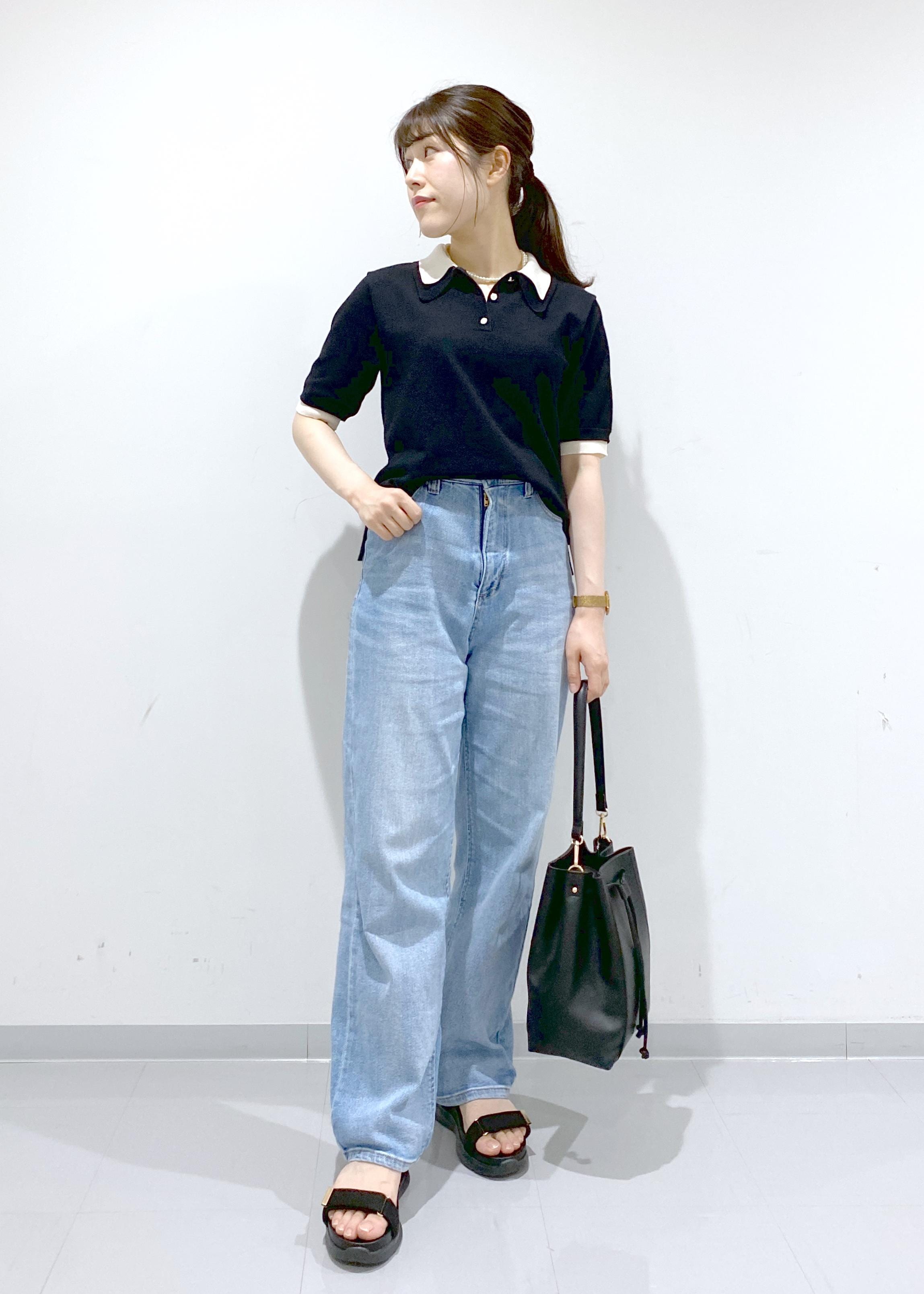 ROPE' PICNICの【新色追加】バイカラーレイヤード風ニットポロシャツを使ったコーディネートを紹介します。｜Rakuten Fashion(楽天ファッション／旧楽天ブランドアベニュー)6197777