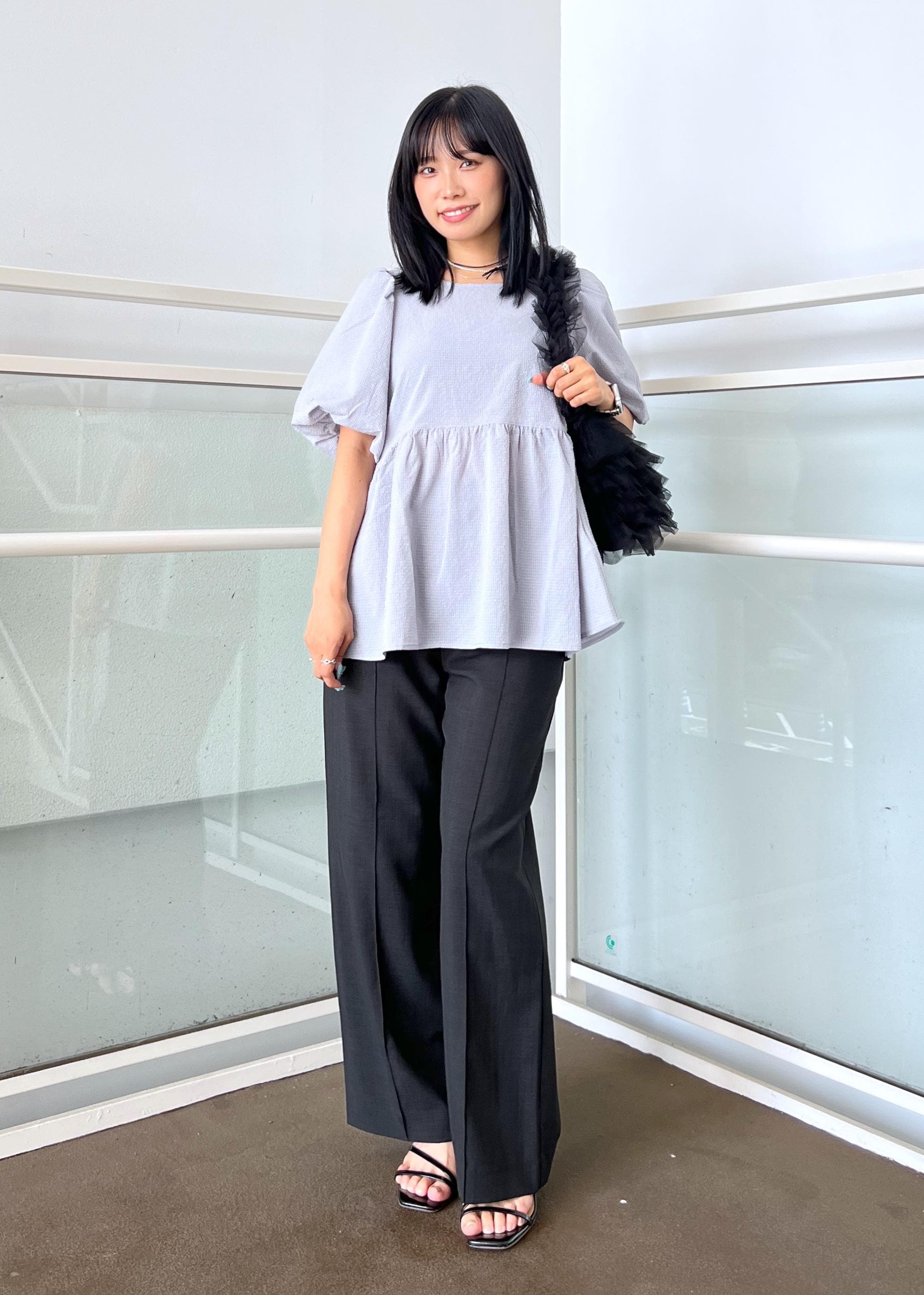 ROPE' PICNICの【UVカット・速乾】【リネンライク・シリーズ】ピンタックワイドスラックスパンツ/セットアップ対応を使ったコーディネートを紹介します。｜Rakuten Fashion(楽天ファッション／旧楽天ブランドアベニュー)6197788