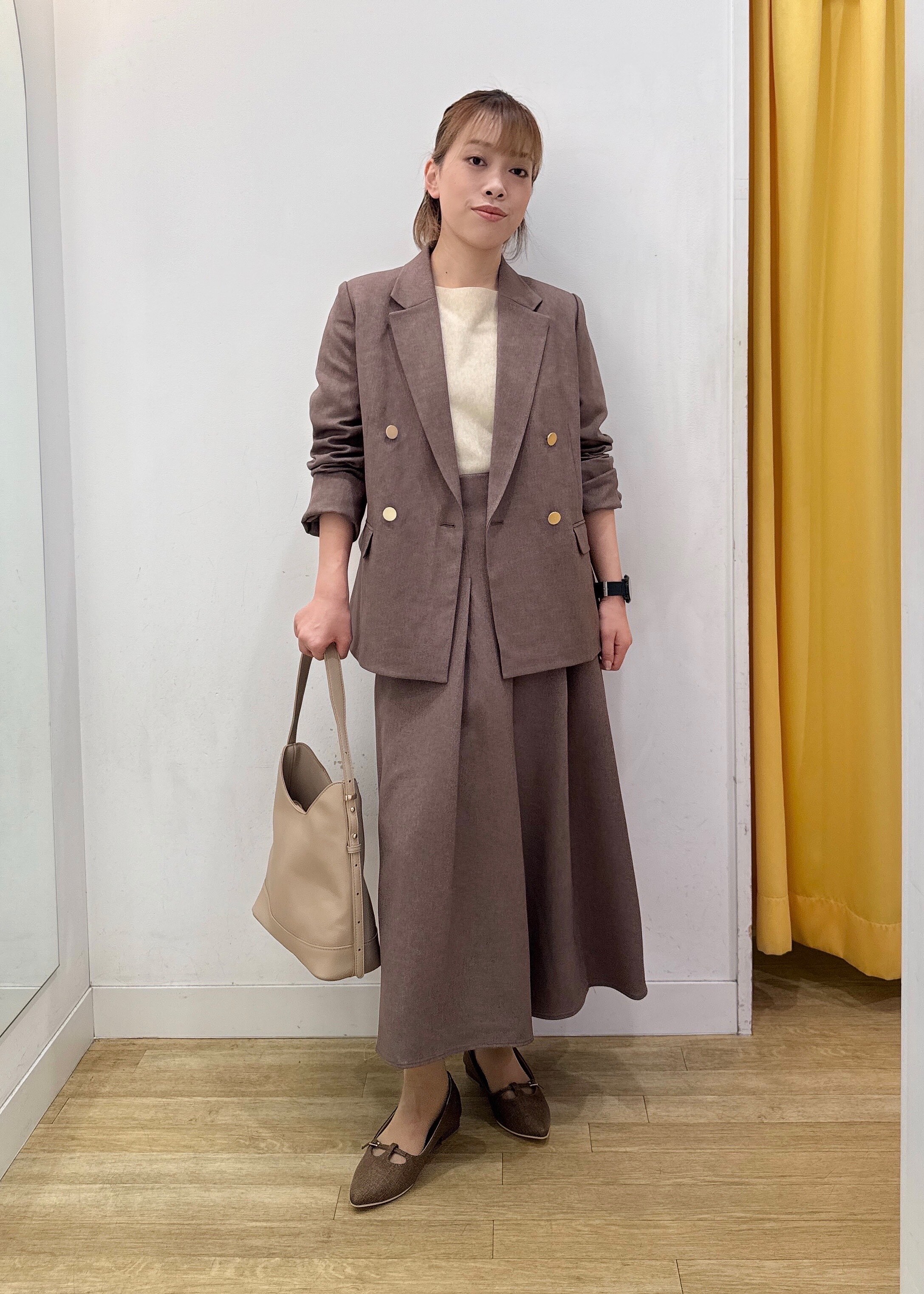 ROPE' PICNICのレディハンサムシリーズ ウールライク金ボタンジャケット(半裏地)/セットアップ・通勤対応を使ったコーディネートを紹介します。｜Rakuten Fashion(楽天ファッション／旧楽天ブランドアベニュー)6210738