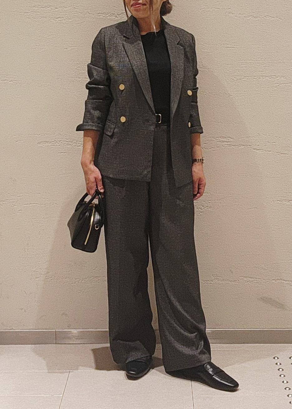 ROPE' PICNICのレディハンサムシリーズ ウールライク金ボタンジャケット(半裏地)/セットアップ・通勤対応を使ったコーディネートを紹介します。｜Rakuten Fashion(楽天ファッション／旧楽天ブランドアベニュー)6210758