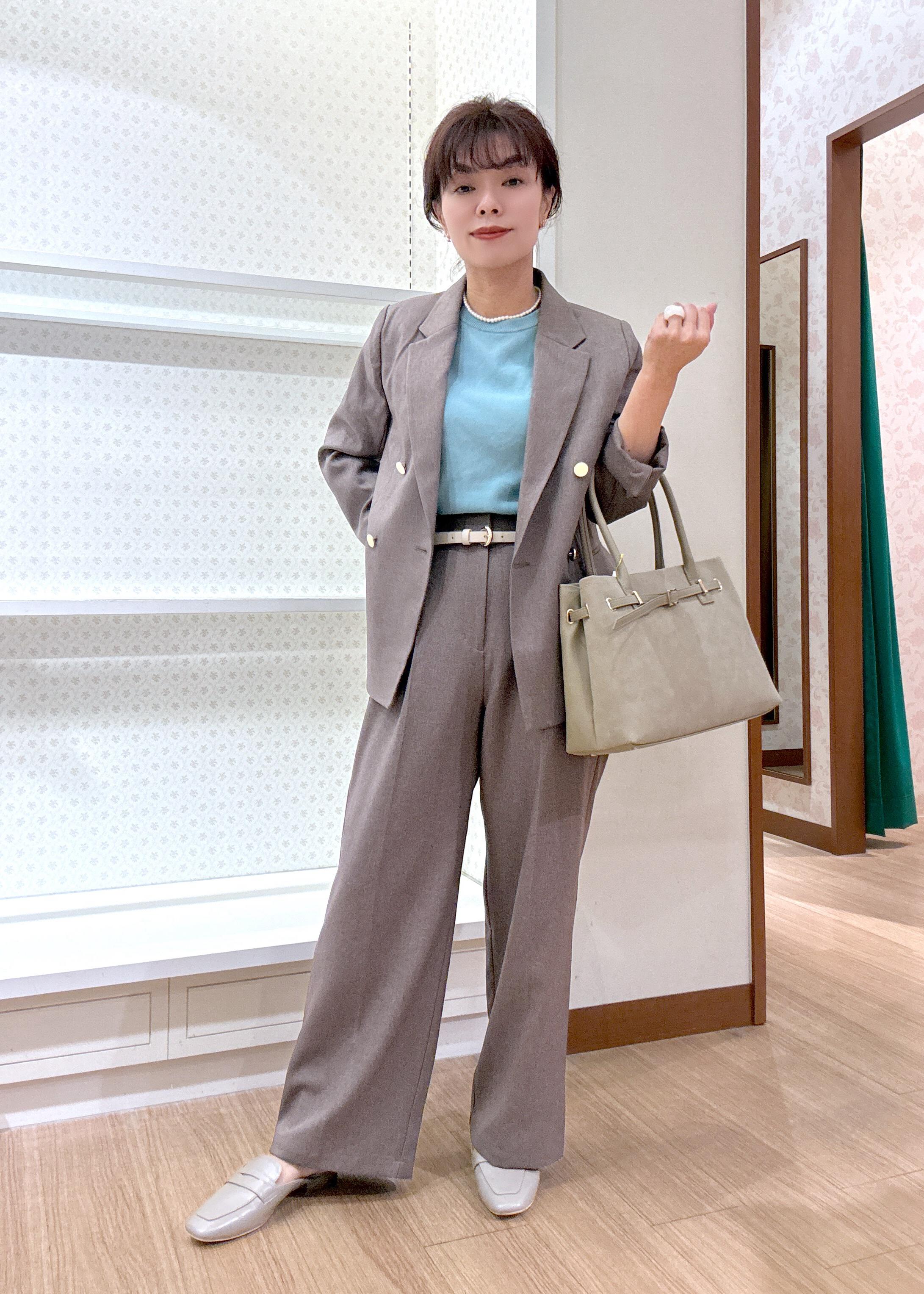 ROPE' PICNICのレディハンサムシリーズ ウールライク金ボタンジャケット(半裏地)/セットアップ・通勤対応を使ったコーディネートを紹介します。｜Rakuten Fashion(楽天ファッション／旧楽天ブランドアベニュー)6210785