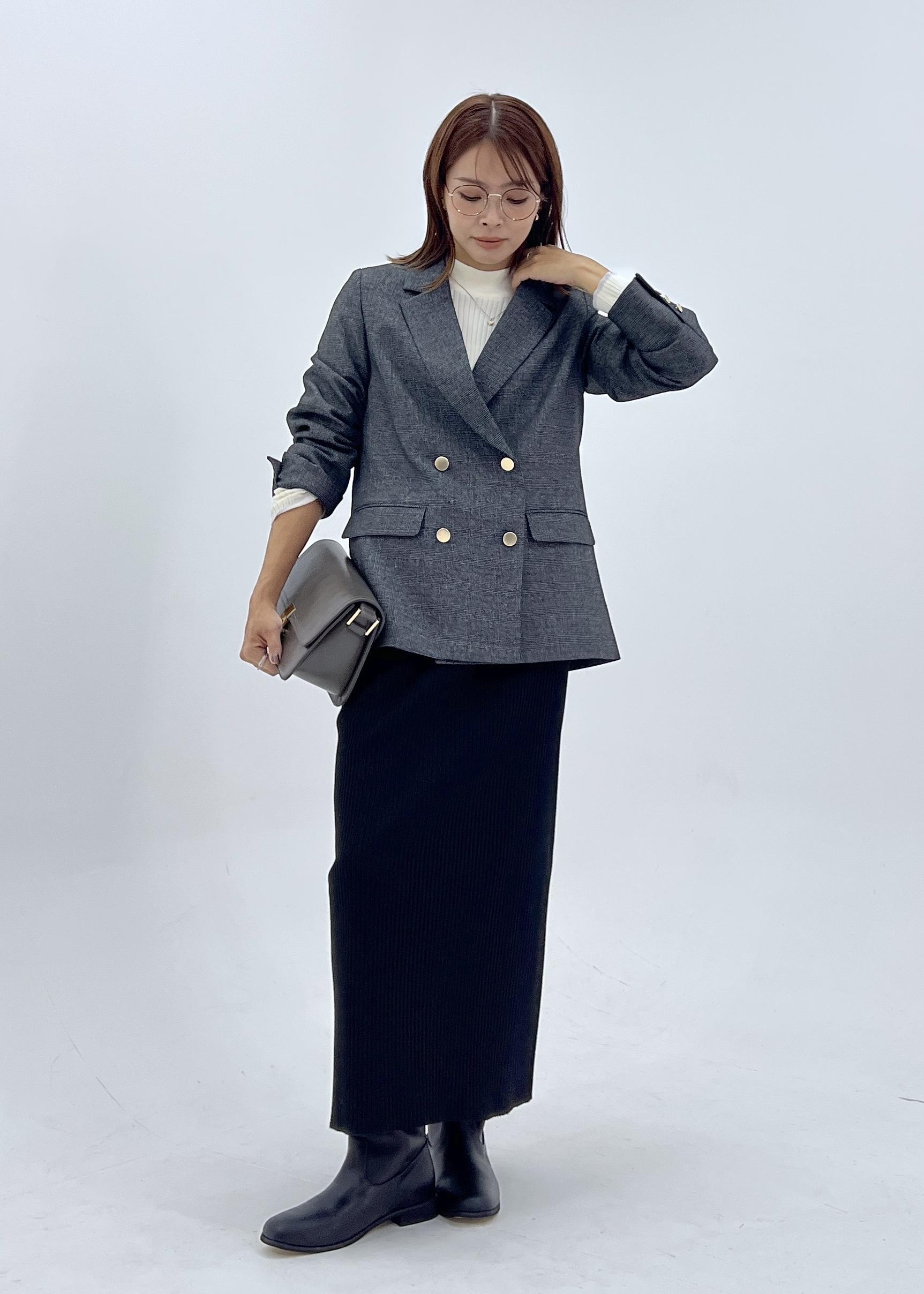 ROPE' PICNICのレディハンサムシリーズ ウールライク金ボタンジャケット(半裏地)/セットアップ・通勤対応を使ったコーディネートを紹介します。｜Rakuten Fashion(楽天ファッション／旧楽天ブランドアベニュー)6210804