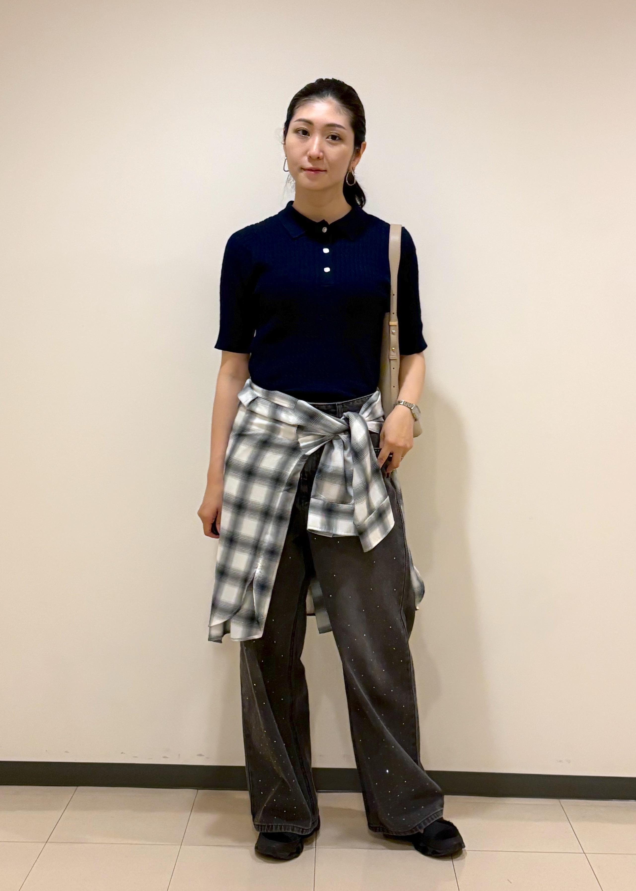 ROPE' PICNICのミニケーブルハーフスリーブニットポロシャツを使ったコーディネートを紹介します。｜Rakuten Fashion(楽天ファッション／旧楽天ブランドアベニュー)6211021