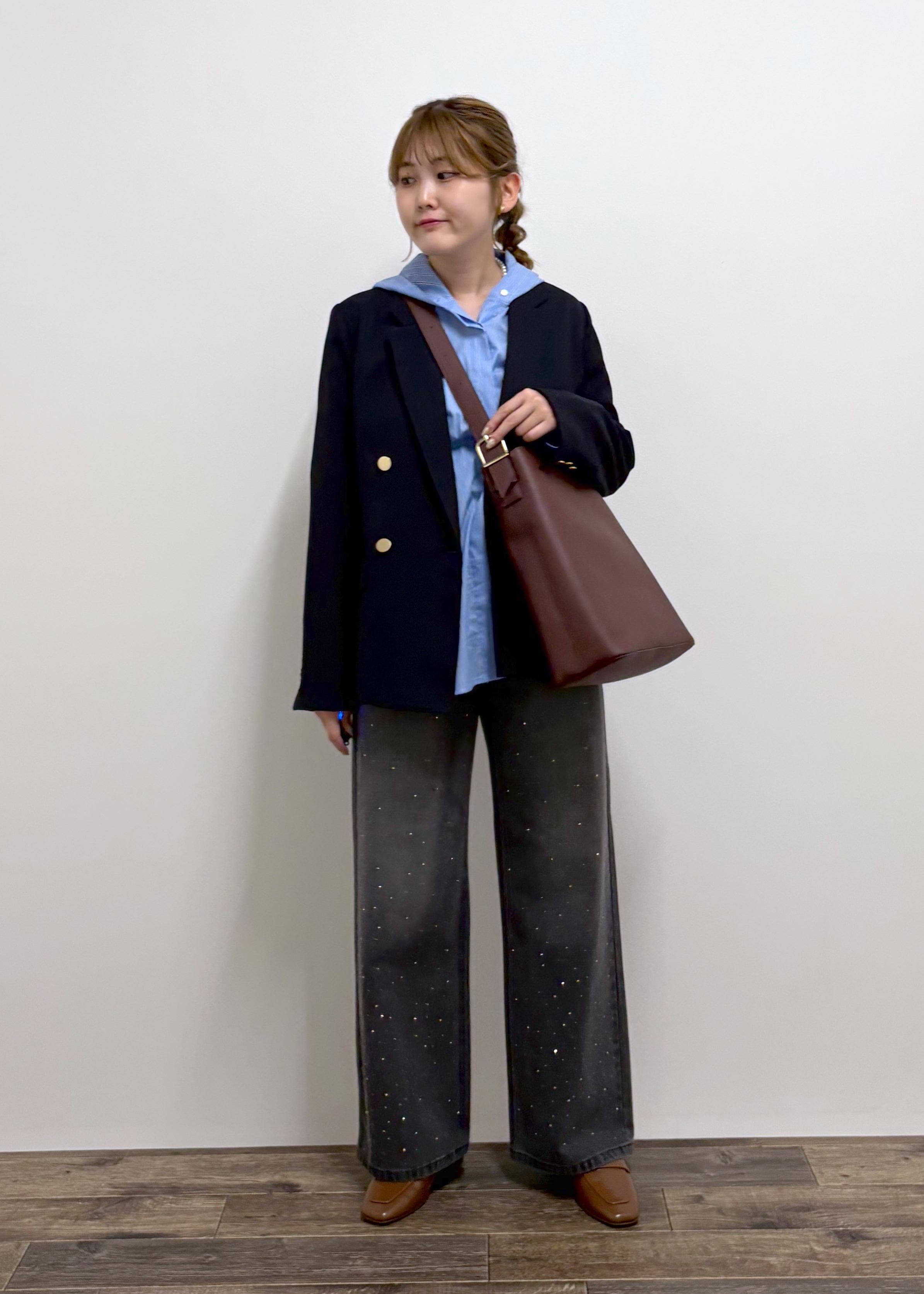 ROPE' PICNICのレディハンサムシリーズ ウールライク金ボタンジャケット(半裏地)/セットアップ・通勤対応を使ったコーディネートを紹介します。｜Rakuten Fashion(楽天ファッション／旧楽天ブランドアベニュー)6280151