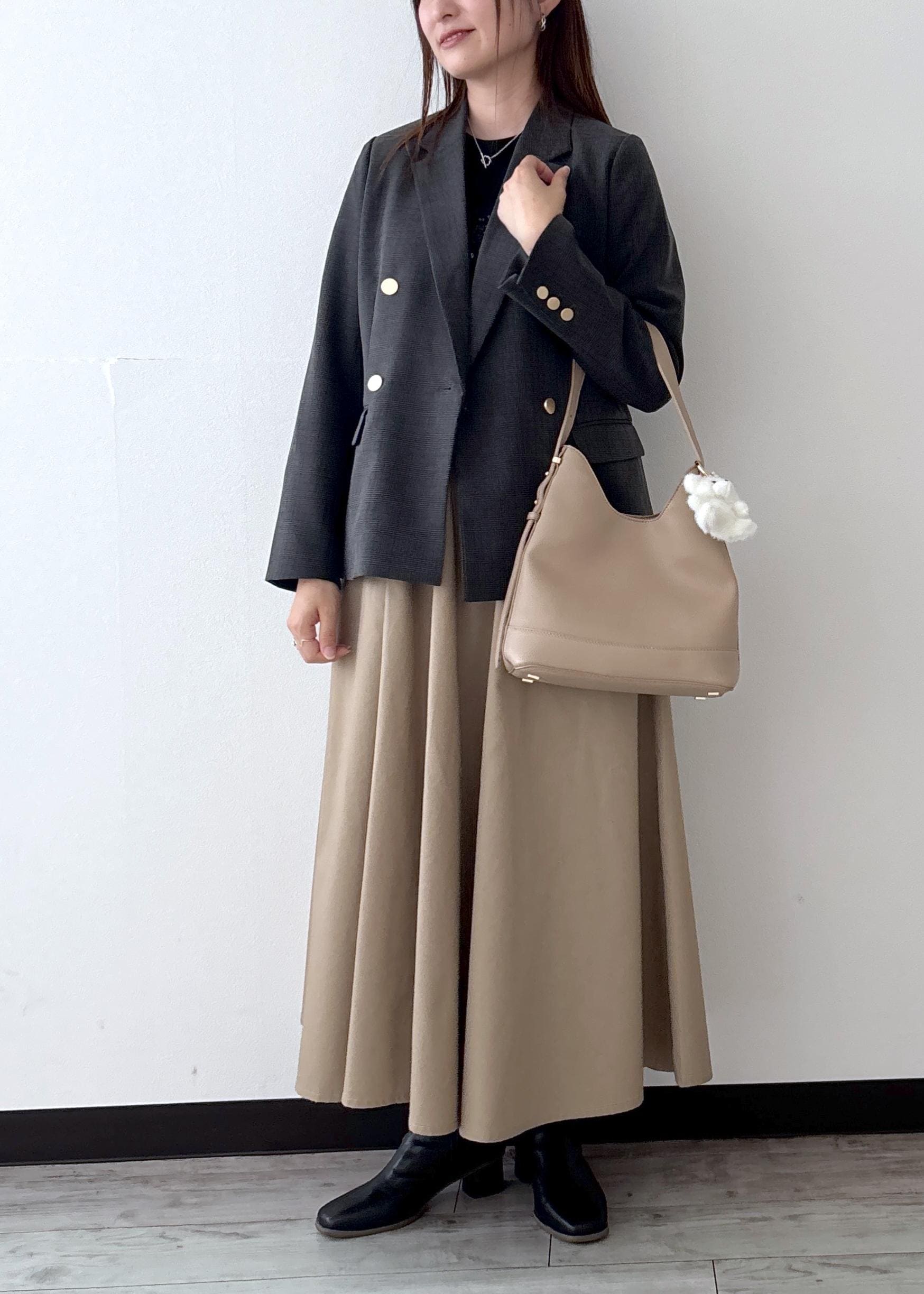 ROPE' PICNICのレディハンサムシリーズ ウールライク金ボタンジャケット(半裏地)/セットアップ・通勤対応を使ったコーディネートを紹介します。｜Rakuten Fashion(楽天ファッション／旧楽天ブランドアベニュー)6280158