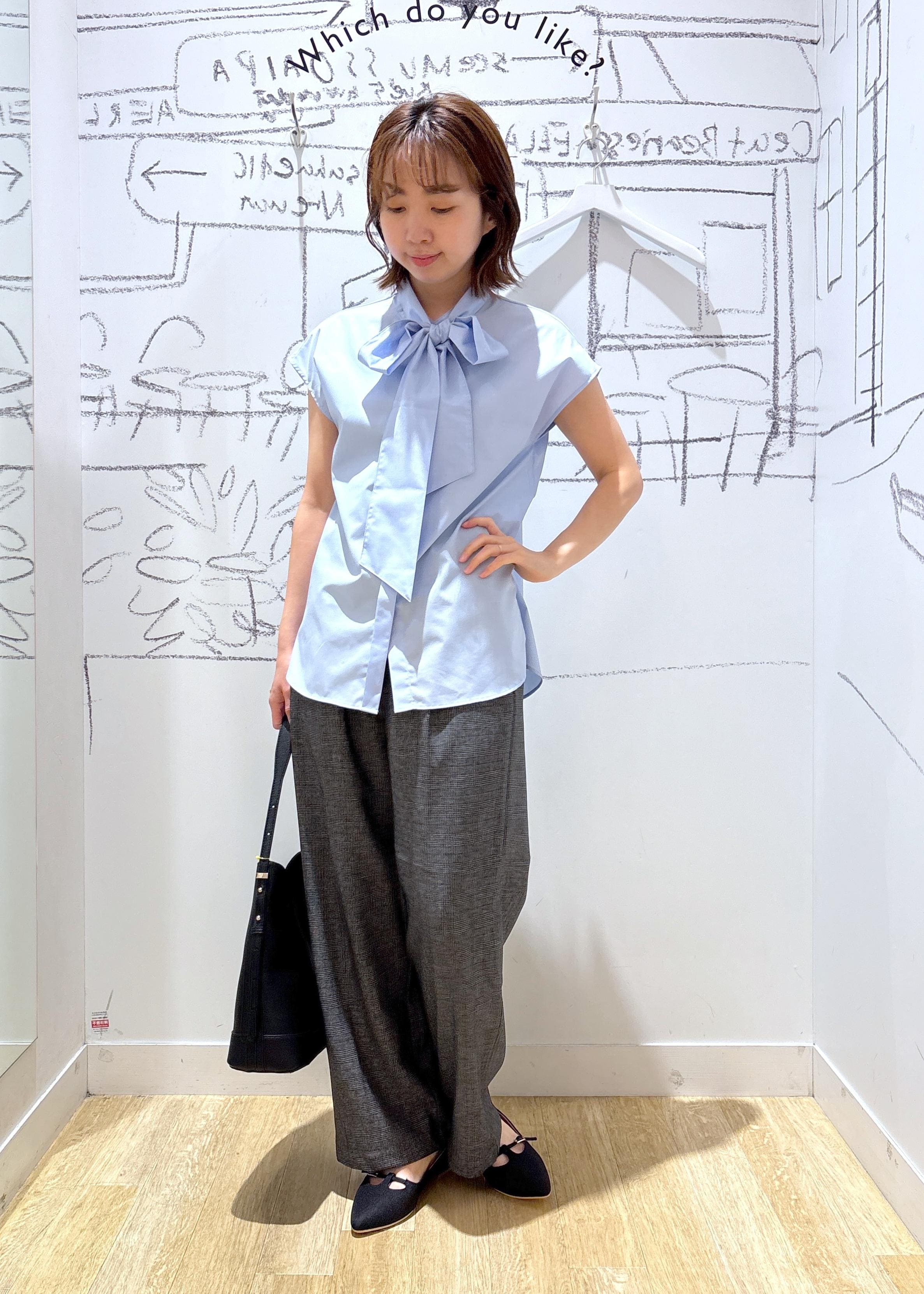 ROPE' PICNICの【防シワ】リボンフレンチスリーブシャツを使ったコーディネートを紹介します。｜Rakuten Fashion(楽天ファッション／旧楽天ブランドアベニュー)6280017