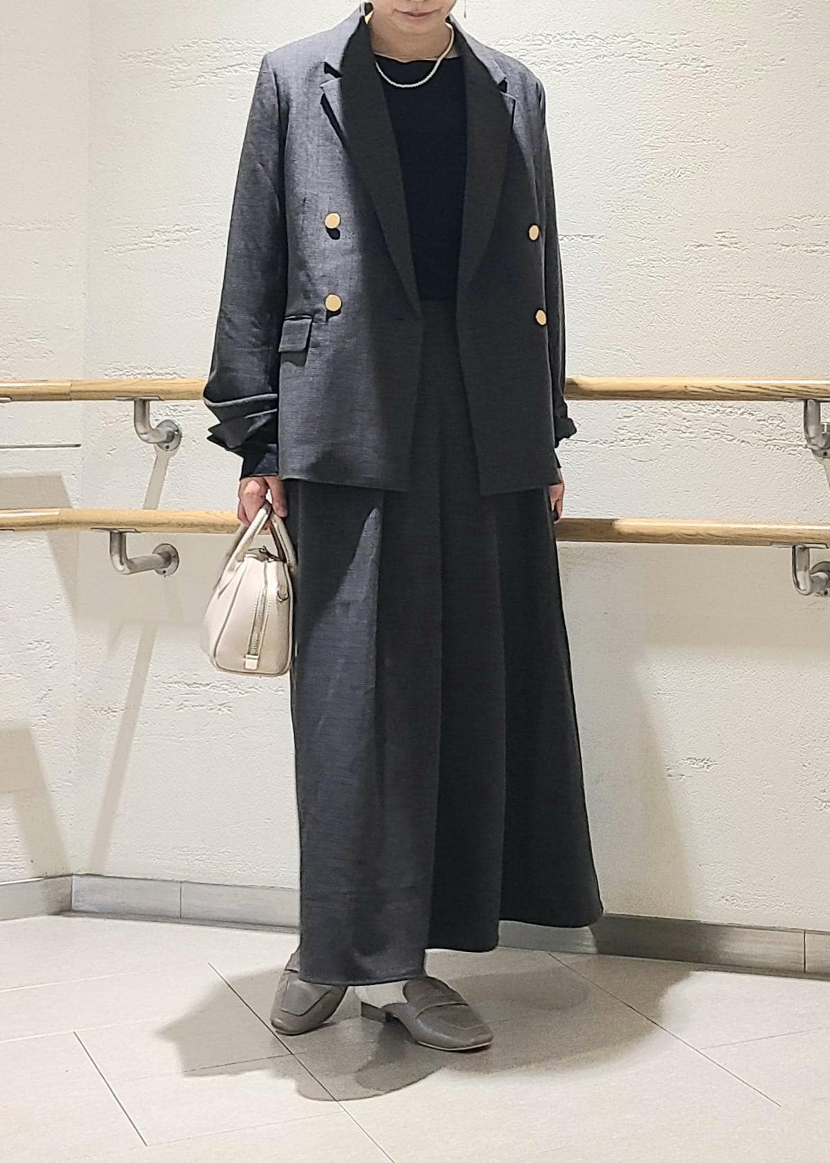 ROPE' PICNICのレディハンサムシリーズ ウールライク金ボタンジャケット(半裏地)/セットアップ・通勤対応を使ったコーディネートを紹介します。｜Rakuten Fashion(楽天ファッション／旧楽天ブランドアベニュー)6280174