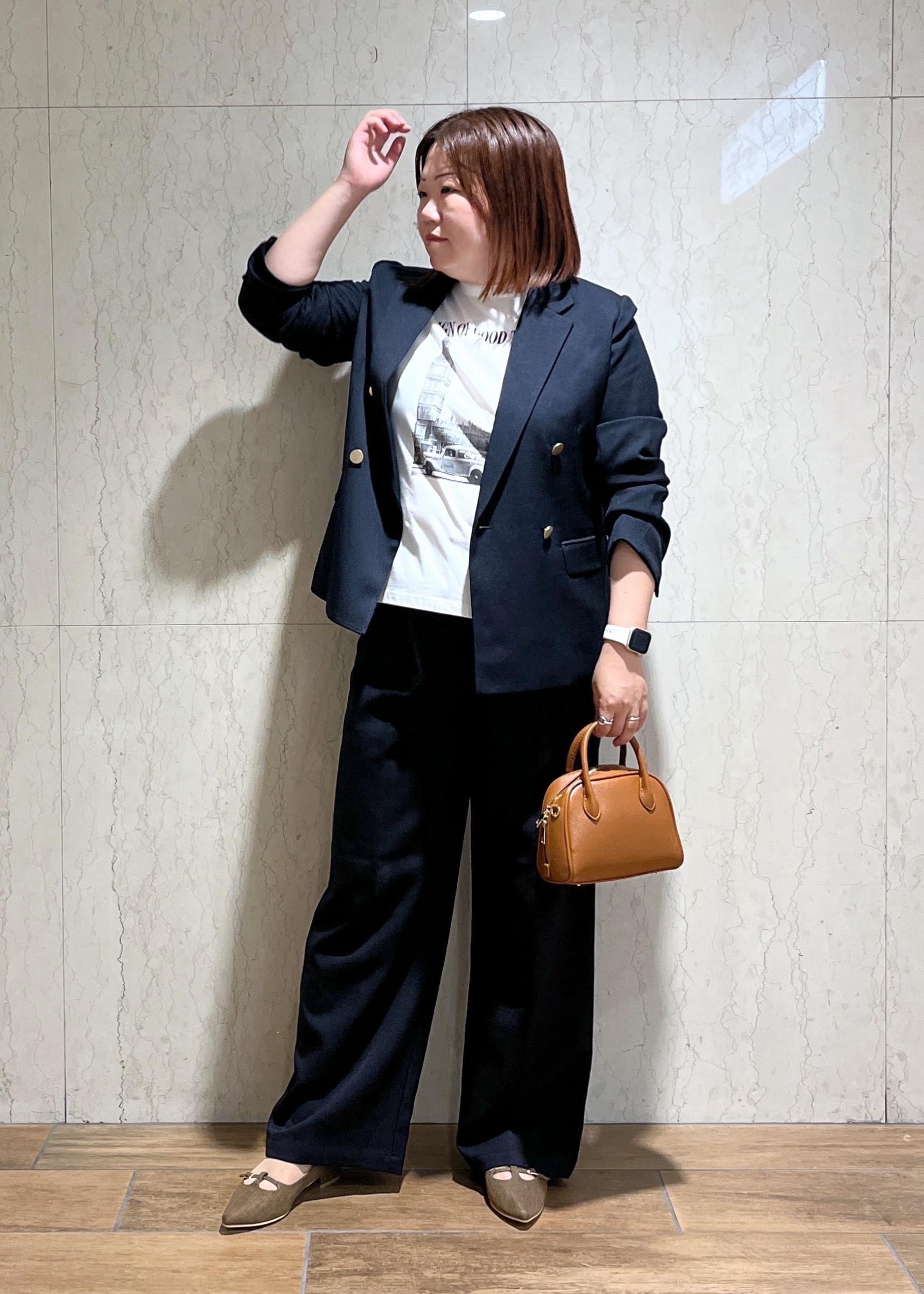 ROPE' PICNICのレディハンサムシリーズ ウールライク金ボタンジャケット(半裏地)/セットアップ・通勤対応を使ったコーディネートを紹介します。｜Rakuten Fashion(楽天ファッション／旧楽天ブランドアベニュー)6280186