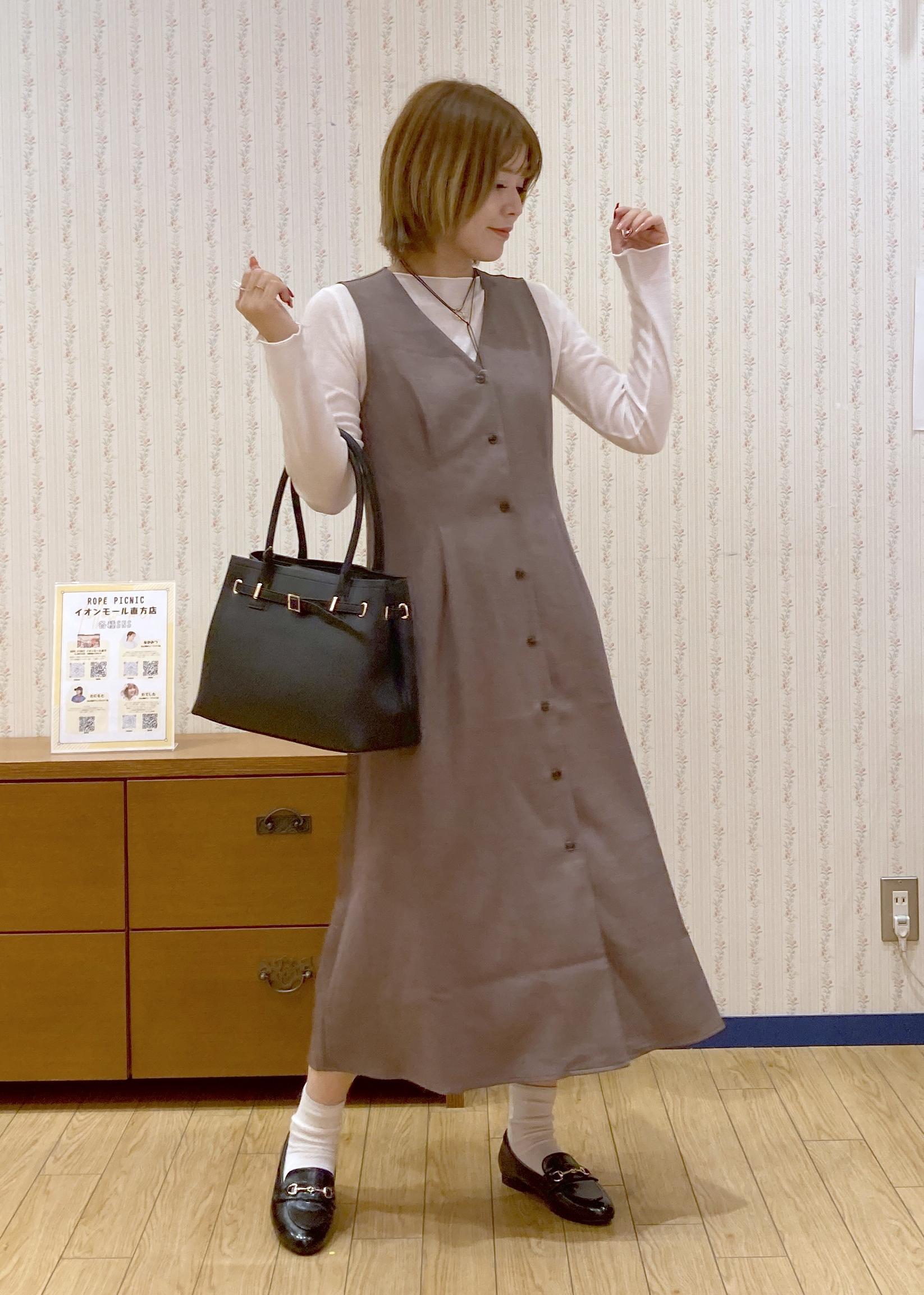 ROPE' PICNICの【低身長・小柄さんサイズ】ウールライクウエストタックジャンパースカート/セットアップ対応を使ったコーディネートを紹介します。｜Rakuten Fashion(楽天ファッション／旧楽天ブランドアベニュー)6280187