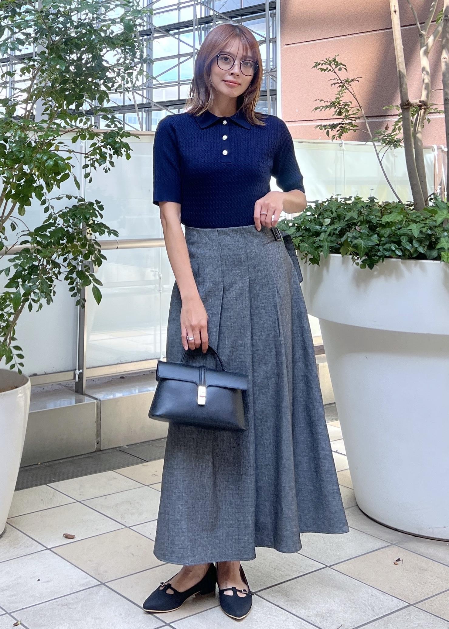 ROPE' PICNICのミニケーブルハーフスリーブニットポロシャツを使ったコーディネートを紹介します。｜Rakuten Fashion(楽天ファッション／旧楽天ブランドアベニュー)6280188