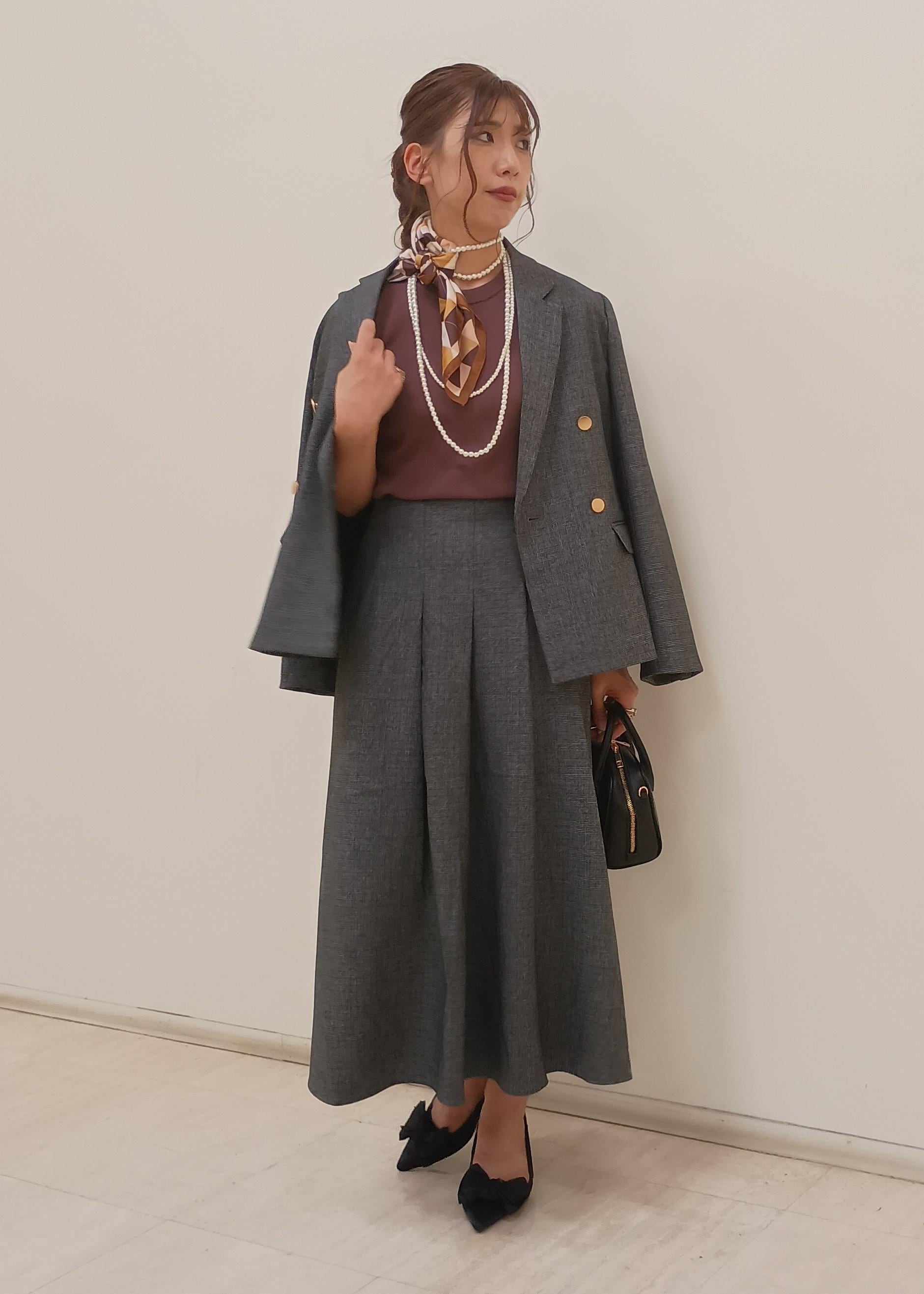 ROPE' PICNICのレディハンサムシリーズ ウールライク金ボタンジャケット(半裏地)/セットアップ・通勤対応を使ったコーディネートを紹介します。｜Rakuten Fashion(楽天ファッション／旧楽天ブランドアベニュー)6280200