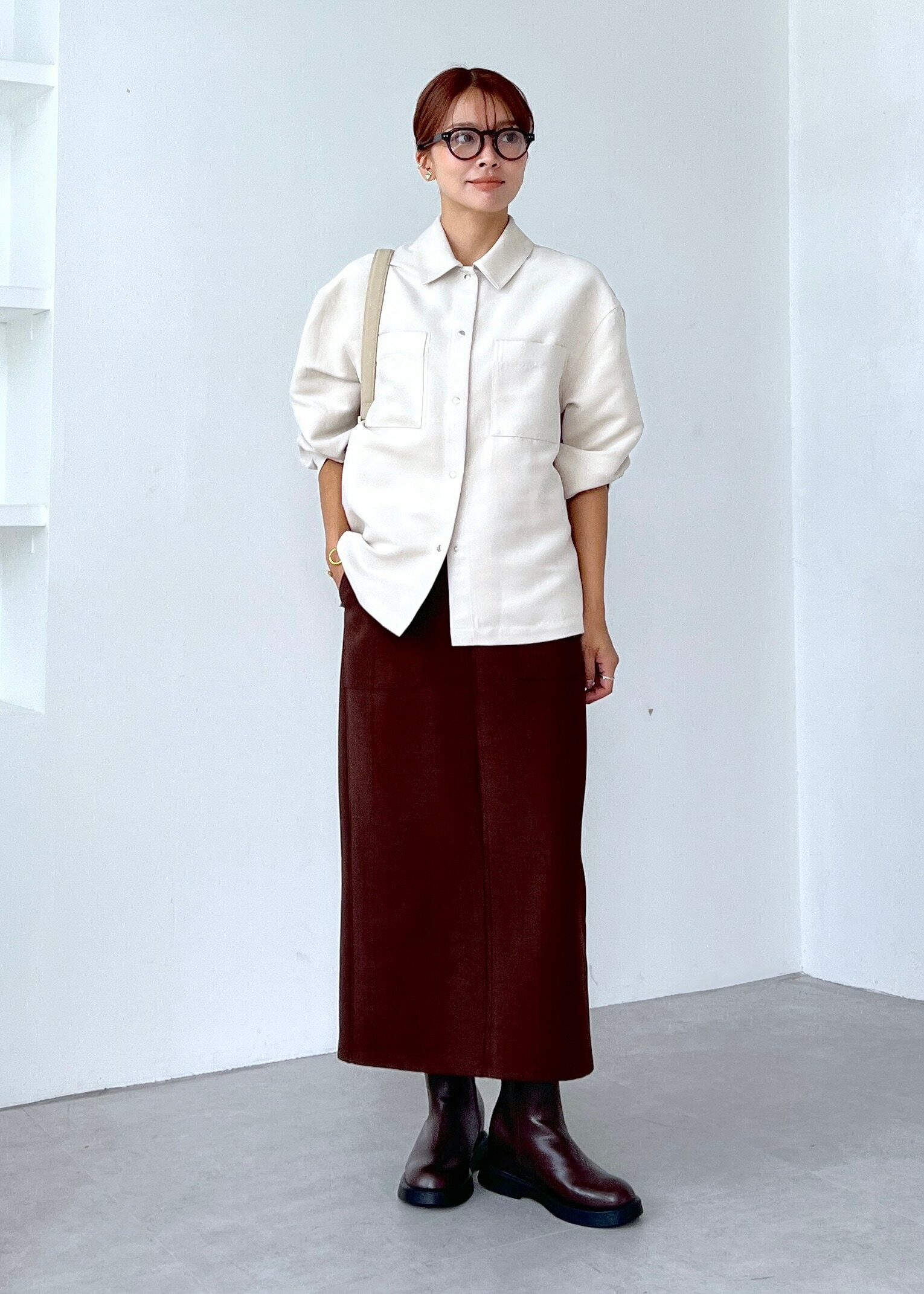 ROPE' PICNICのスエードシャツを使ったコーディネートを紹介します。｜Rakuten Fashion(楽天ファッション／旧楽天ブランドアベニュー)6280201