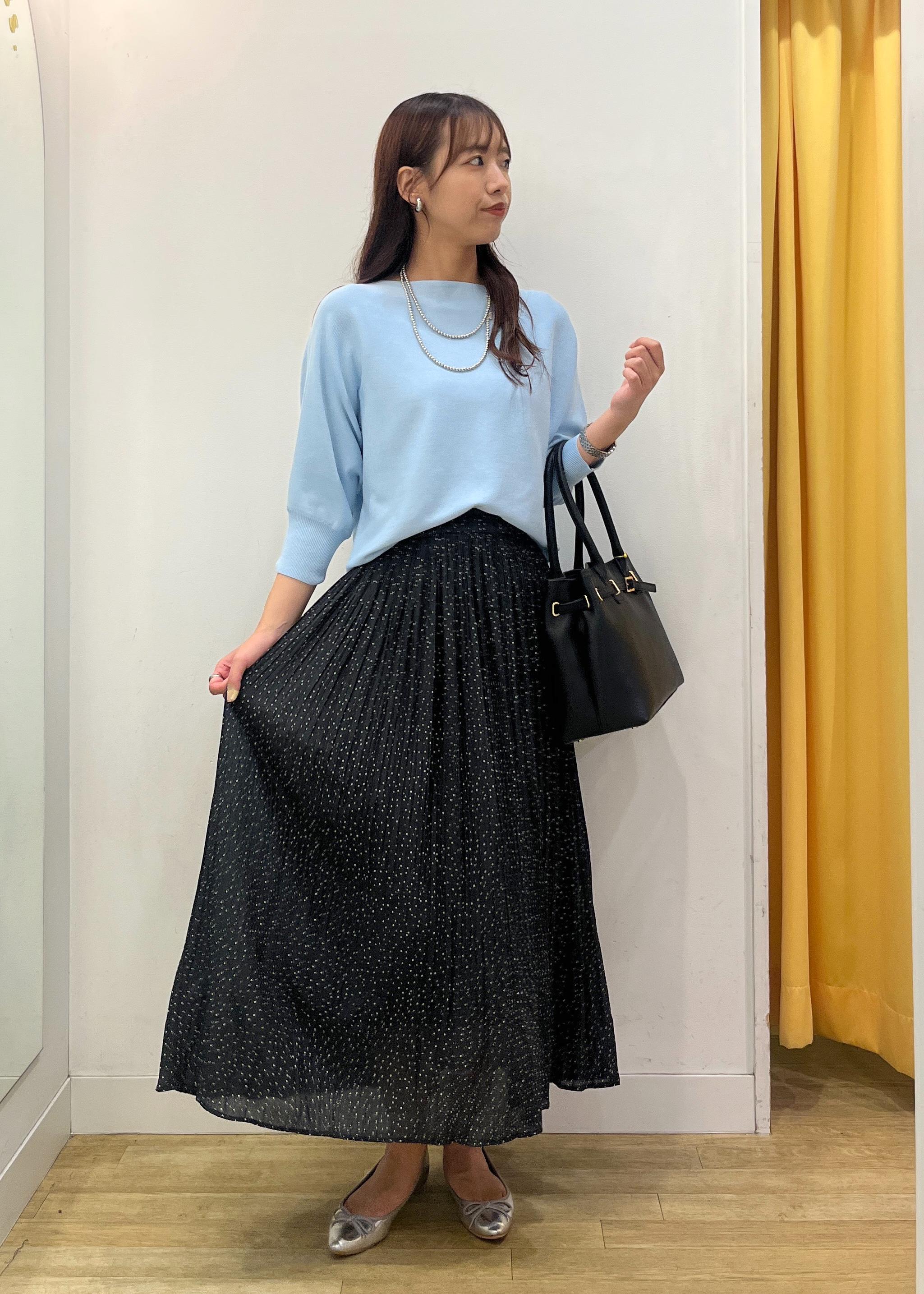 ROPE' PICNICのラメ混ドルマン7分袖ニットを使ったコーディネートを紹介します。｜Rakuten Fashion(楽天ファッション／旧楽天ブランドアベニュー)6280213