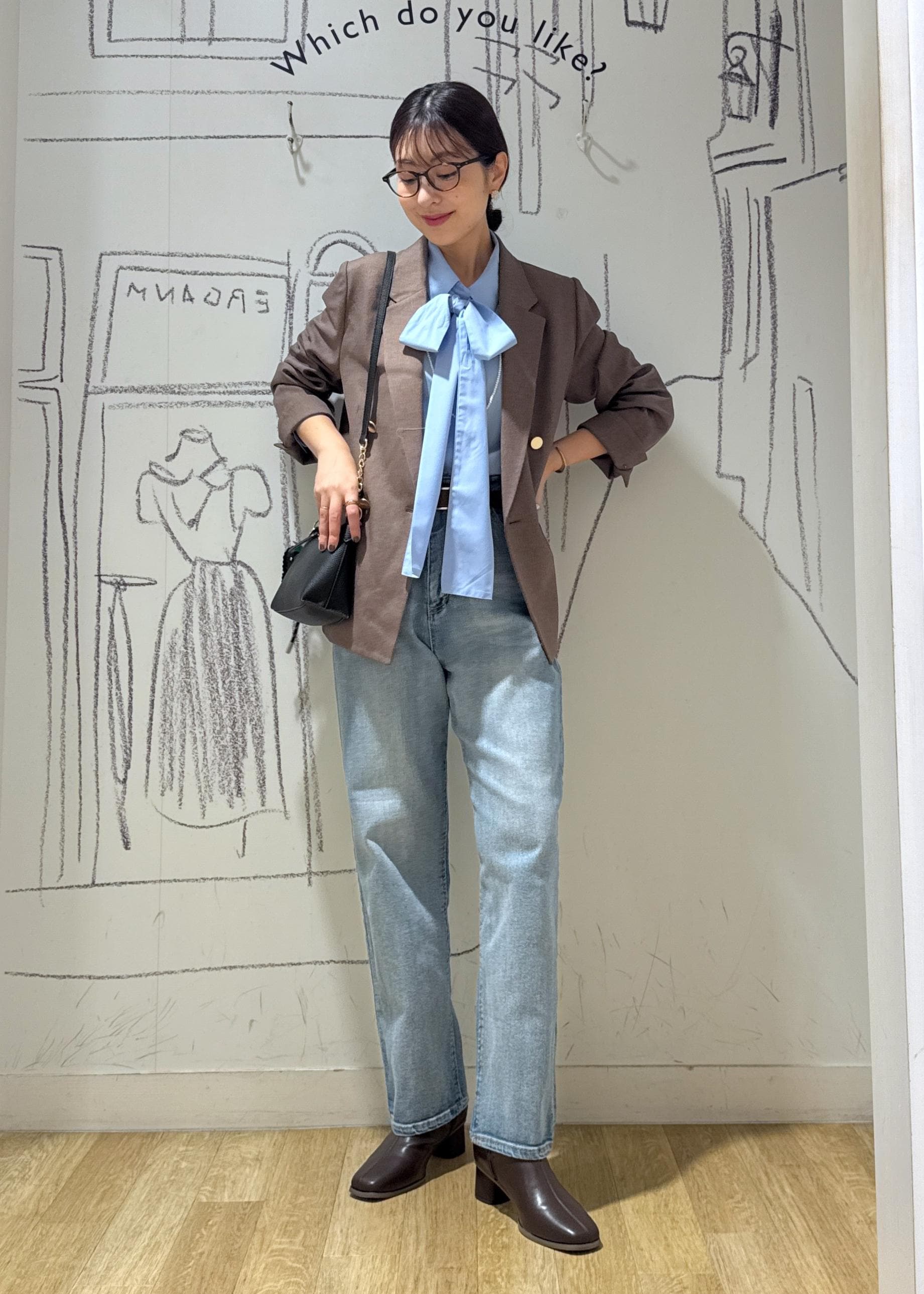 ROPE' PICNICのレディハンサムシリーズ ウールライク金ボタンジャケット(半裏地)/セットアップ・通勤対応を使ったコーディネートを紹介します。｜Rakuten Fashion(楽天ファッション／旧楽天ブランドアベニュー)6280321