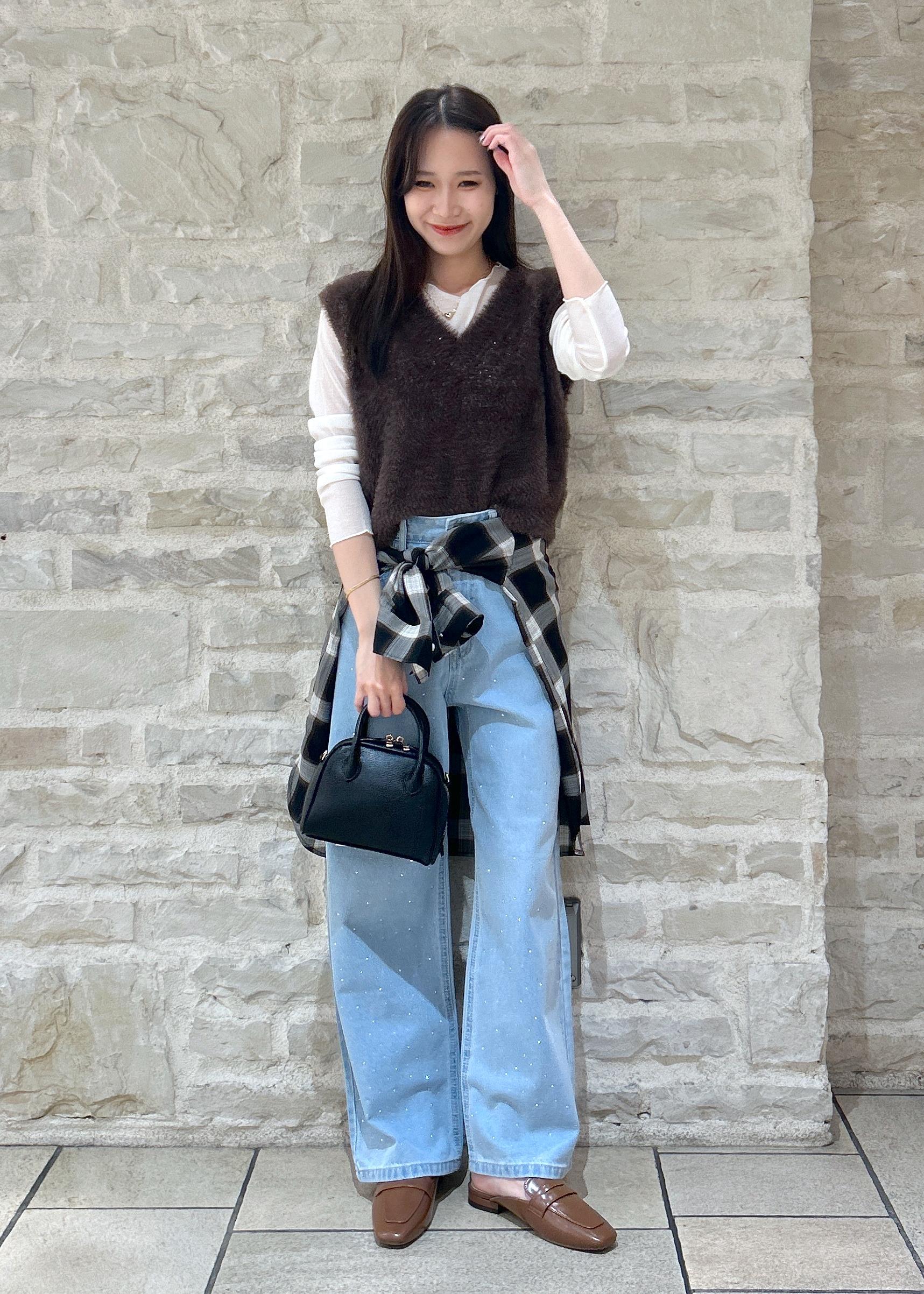 ROPE' PICNICのラメシアーリブカットソーを使ったコーディネートを紹介します。｜Rakuten Fashion(楽天ファッション／旧楽天ブランドアベニュー)6280324
