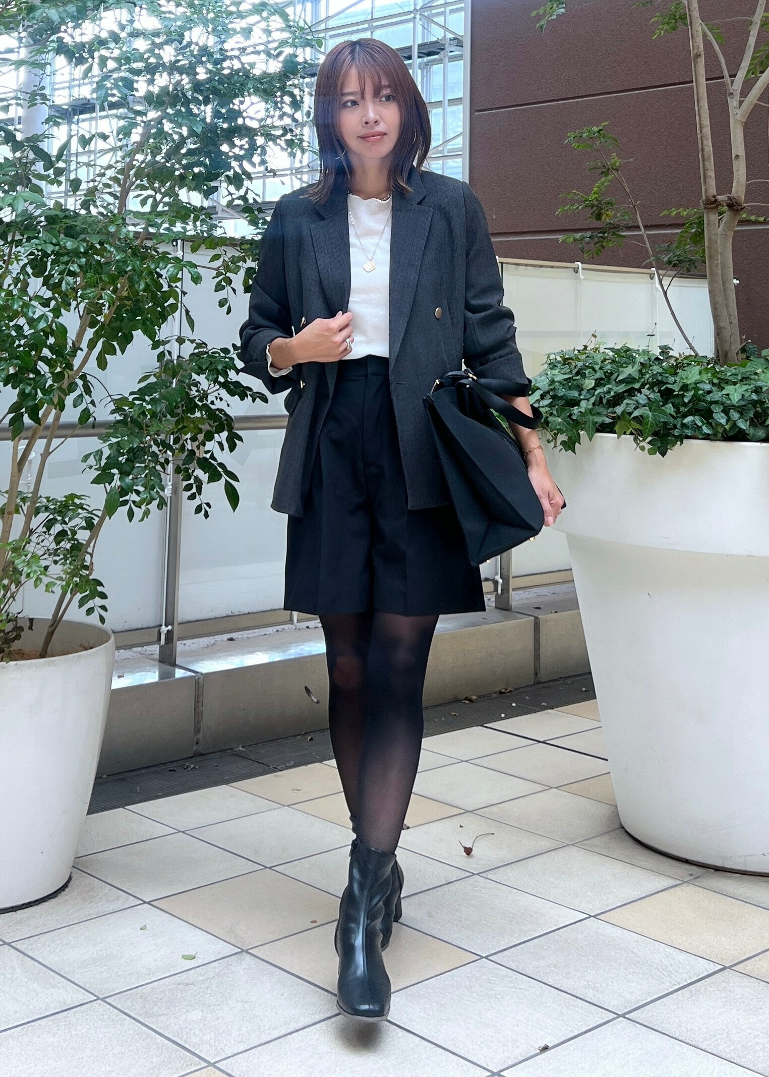 ROPE' PICNICのレディハンサムシリーズ ウールライク金ボタンジャケット(半裏地)/セットアップ・通勤対応を使ったコーディネートを紹介します。｜Rakuten Fashion(楽天ファッション／旧楽天ブランドアベニュー)6280297