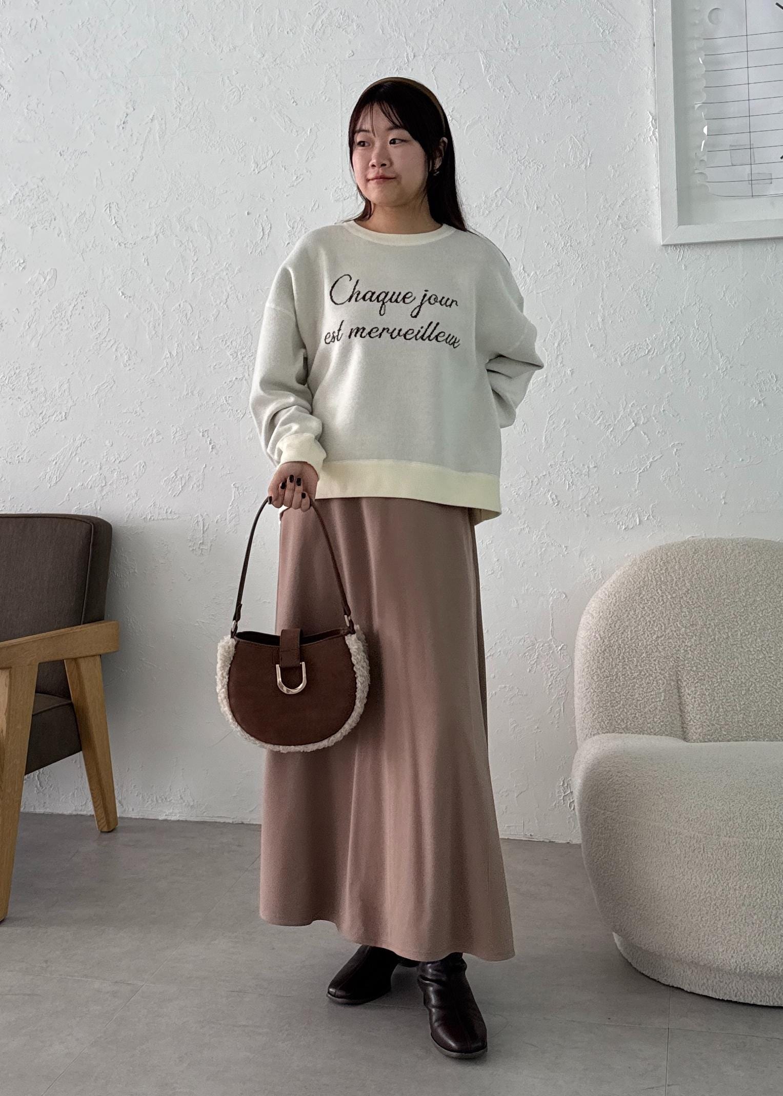 ROPE' PICNICのスウェットライクロゴニットプルオーバーを使ったコーディネートを紹介します。｜Rakuten Fashion(楽天ファッション／旧楽天ブランドアベニュー)6280308