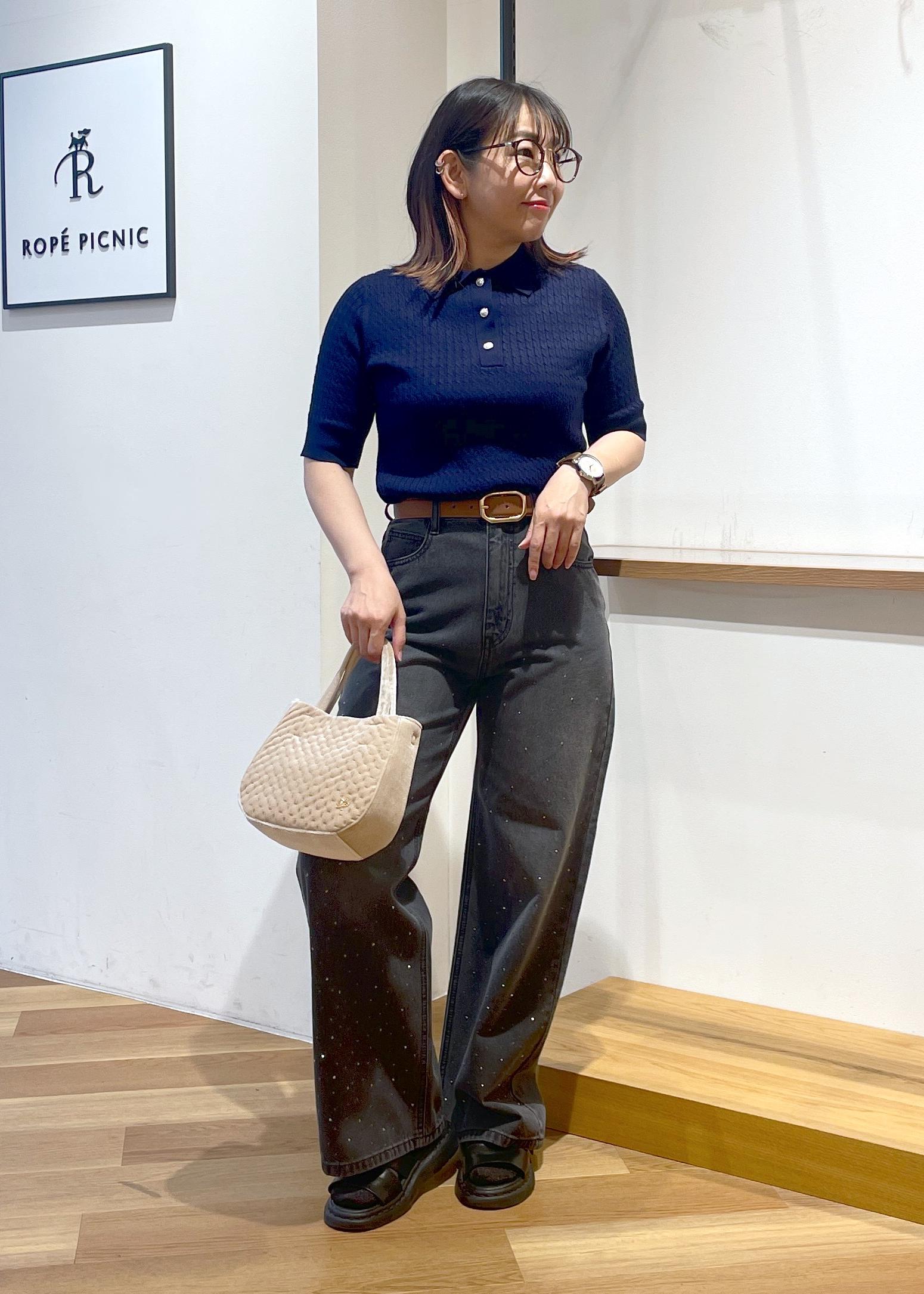 ROPE' PICNICのミニケーブルハーフスリーブニットポロシャツを使ったコーディネートを紹介します。｜Rakuten Fashion(楽天ファッション／旧楽天ブランドアベニュー)6280329