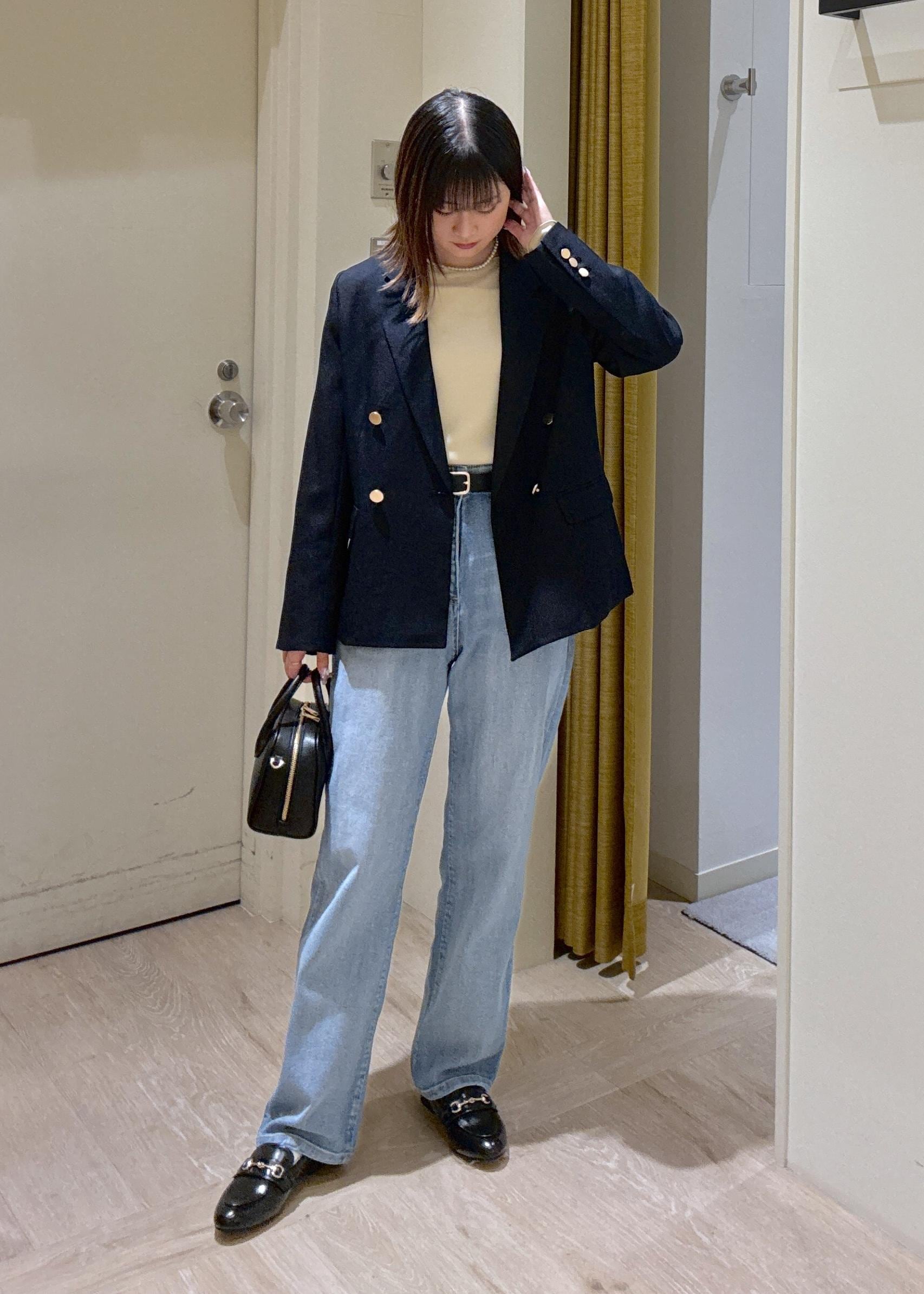 ROPE' PICNICのレディハンサムシリーズ ウールライク金ボタンジャケット(半裏地)/セットアップ・通勤対応を使ったコーディネートを紹介します。｜Rakuten Fashion(楽天ファッション／旧楽天ブランドアベニュー)6280334