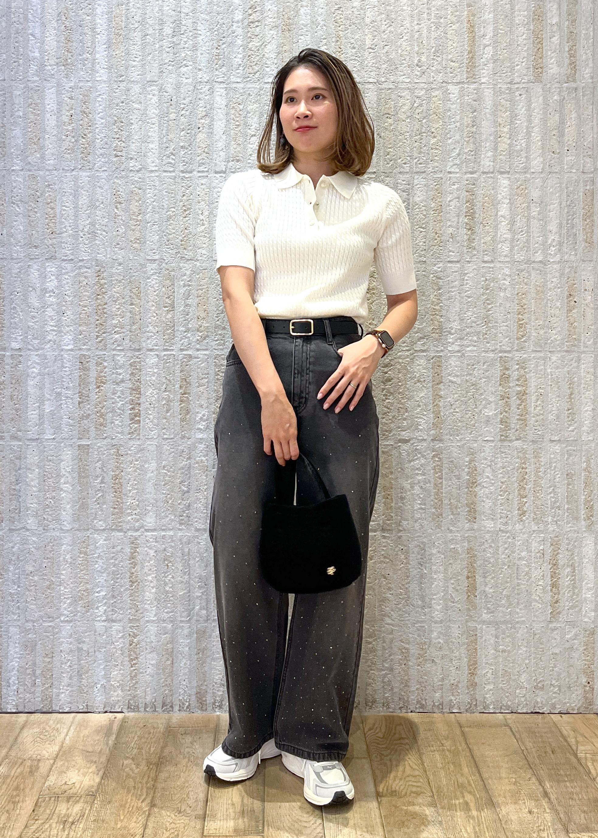 ROPE' PICNICのミニケーブルハーフスリーブニットポロシャツを使ったコーディネートを紹介します。｜Rakuten Fashion(楽天ファッション／旧楽天ブランドアベニュー)6280410