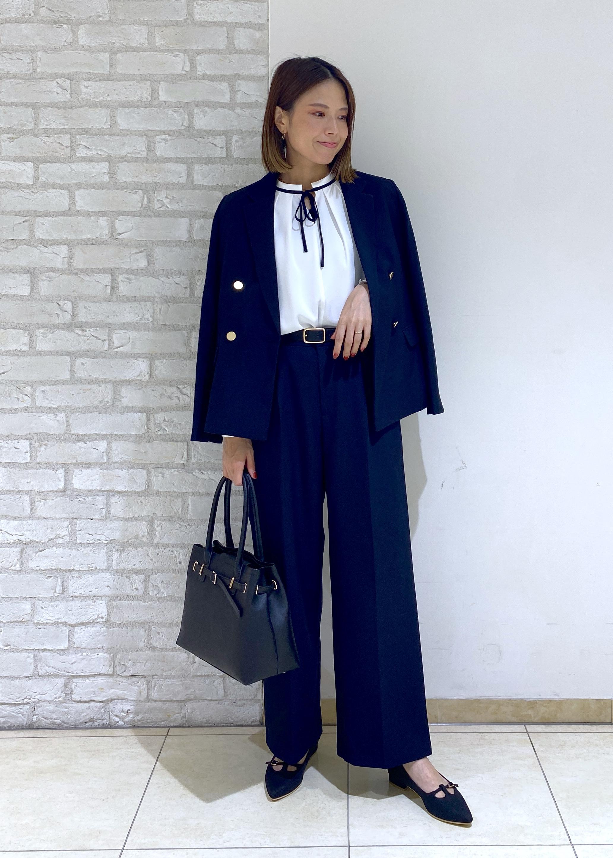 ROPE' PICNICのレディハンサムシリーズ ウールライク金ボタンジャケット(半裏地)/セットアップ・通勤対応を使ったコーディネートを紹介します。｜Rakuten Fashion(楽天ファッション／旧楽天ブランドアベニュー)6280379