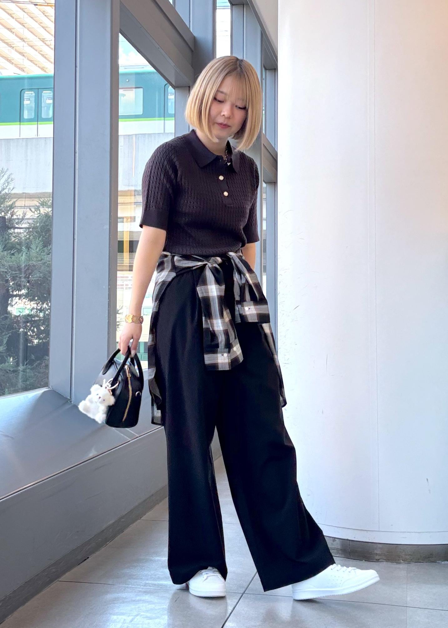 ROPE' PICNICのミニケーブルハーフスリーブニットポロシャツを使ったコーディネートを紹介します。｜Rakuten Fashion(楽天ファッション／旧楽天ブランドアベニュー)6280109