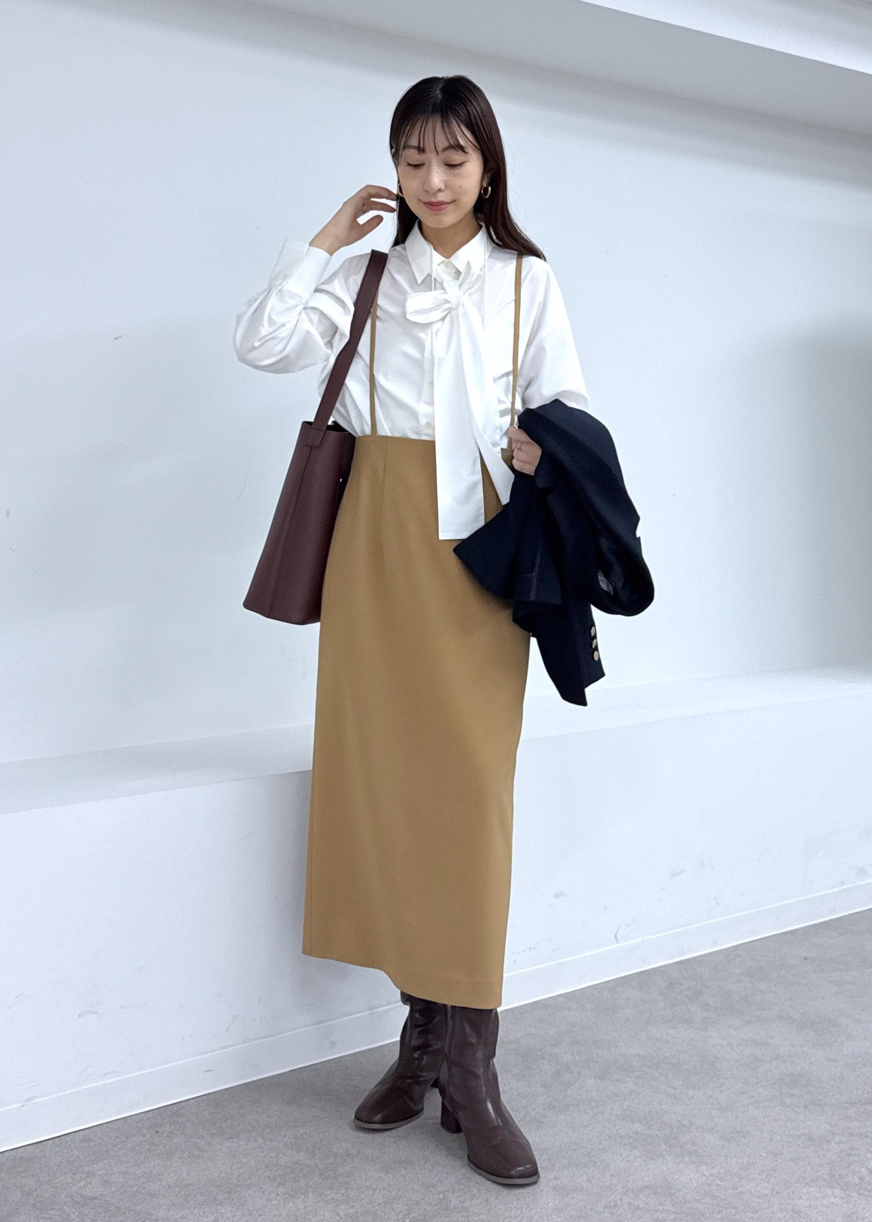 ROPE' PICNICのレディハンサムシリーズ ウールライク金ボタンジャケット(半裏地)/セットアップ・通勤対応を使ったコーディネートを紹介します。｜Rakuten Fashion(楽天ファッション／旧楽天ブランドアベニュー)6280131