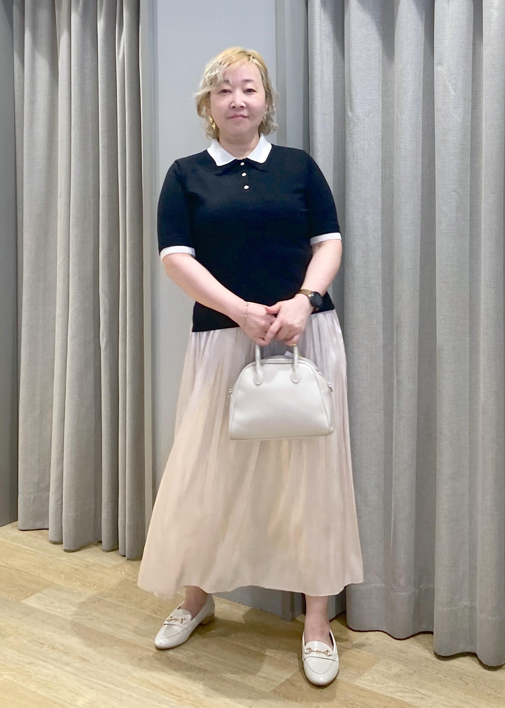 ROPE' PICNICの【新色追加】バイカラーレイヤード風ニットポロシャツを使ったコーディネートを紹介します。｜Rakuten Fashion(楽天ファッション／旧楽天ブランドアベニュー)6280119