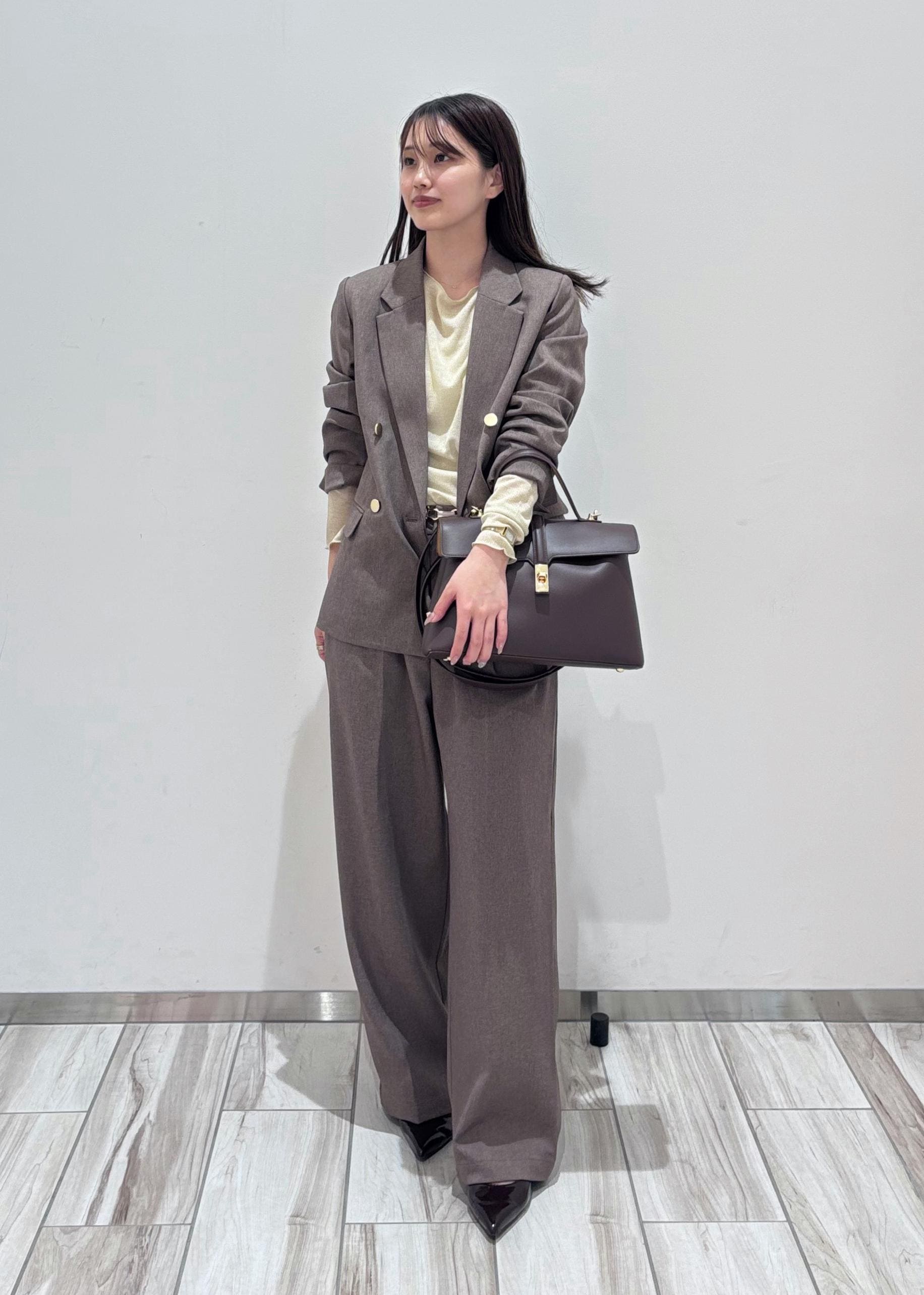 ROPE' PICNICのレディハンサムシリーズ ウールライク金ボタンジャケット(半裏地)/セットアップ・通勤対応を使ったコーディネートを紹介します。｜Rakuten Fashion(楽天ファッション／旧楽天ブランドアベニュー)6280499