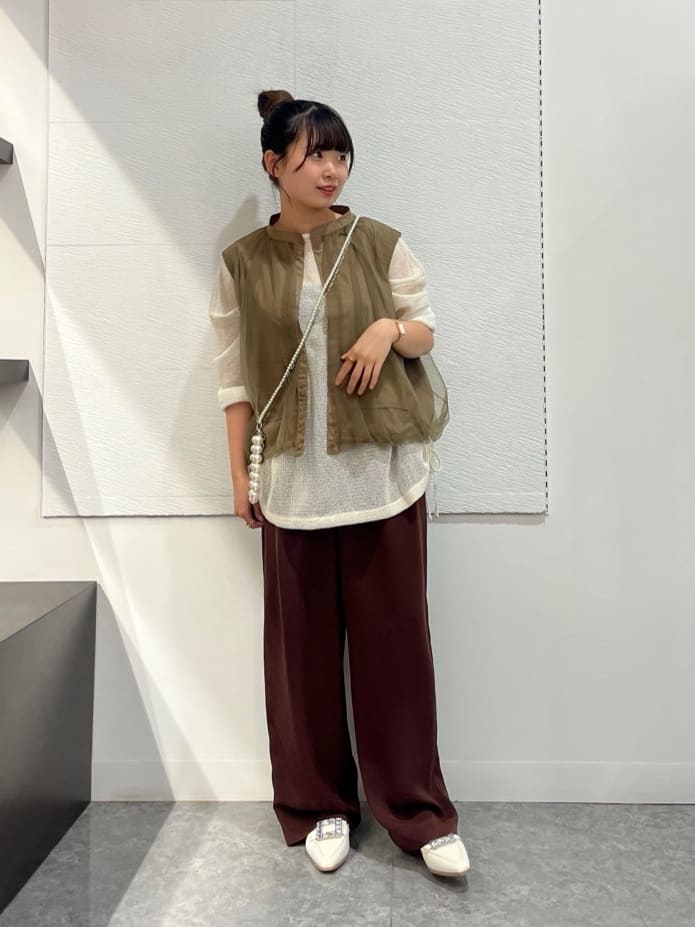 Vinのウエストドローストリングワイドパンツを使ったコーディネートを紹介します。｜Rakuten Fashion(楽天ファッション／旧楽天ブランドアベニュー)6175048