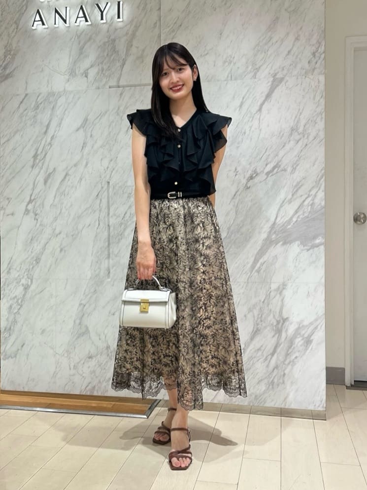 ANAYI | レースフラワーチュールギャザー スカート | Rakuten Fashion