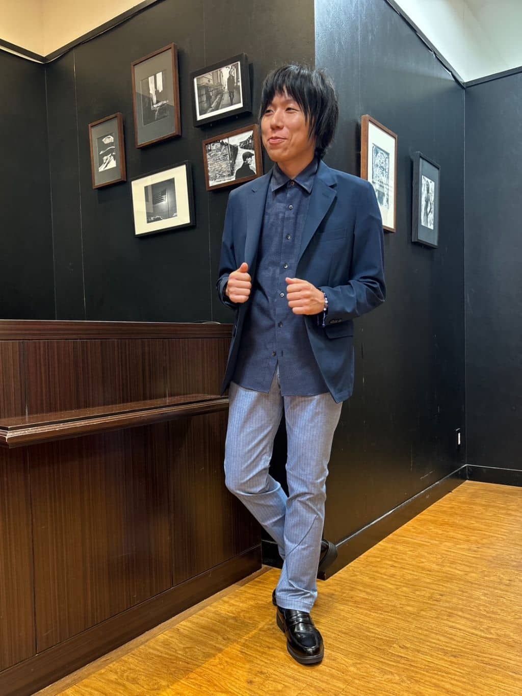 TAKEO KIKUCHIの【Made in JAPAN】播州織 ヘリンボン ストレート パンツを使ったコーディネートを紹介します。｜Rakuten Fashion(楽天ファッション／旧楽天ブランドアベニュー)6177514