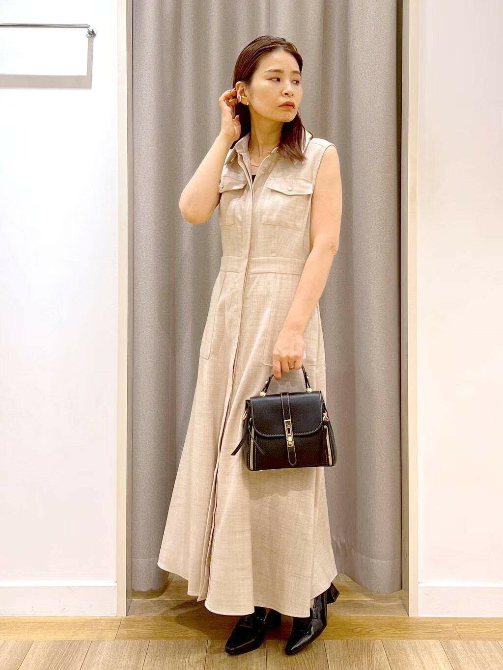 Andemiu | サファリシャツノースリーブワンピース | Rakuten Fashion