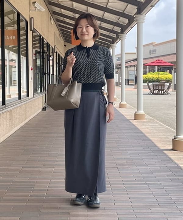 BEAMS HEARTの【今から着れる秋色/襟付き/半袖】ジャカード ニット ポロシャツ 25AW レディースを使ったコーディネートを紹介します。｜Rakuten Fashion(楽天ファッション／旧楽天ブランドアベニュー)6178064